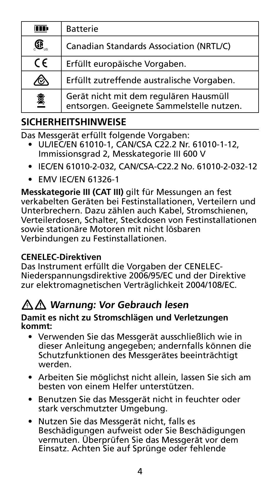 Amprobe AMP-25 User Manual | Page 48 / 62