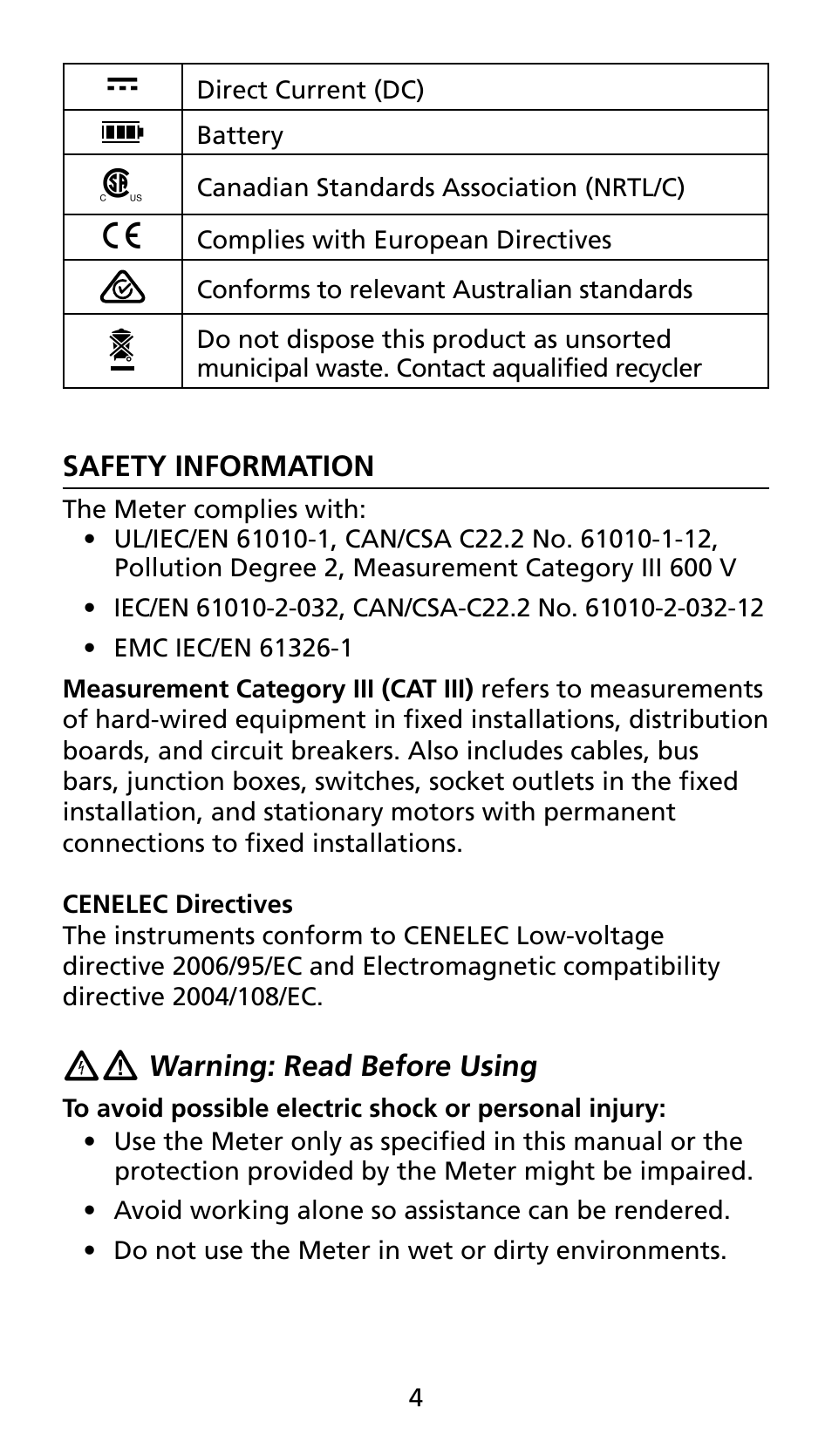 Amprobe AMP-25 User Manual | Page 8 / 62