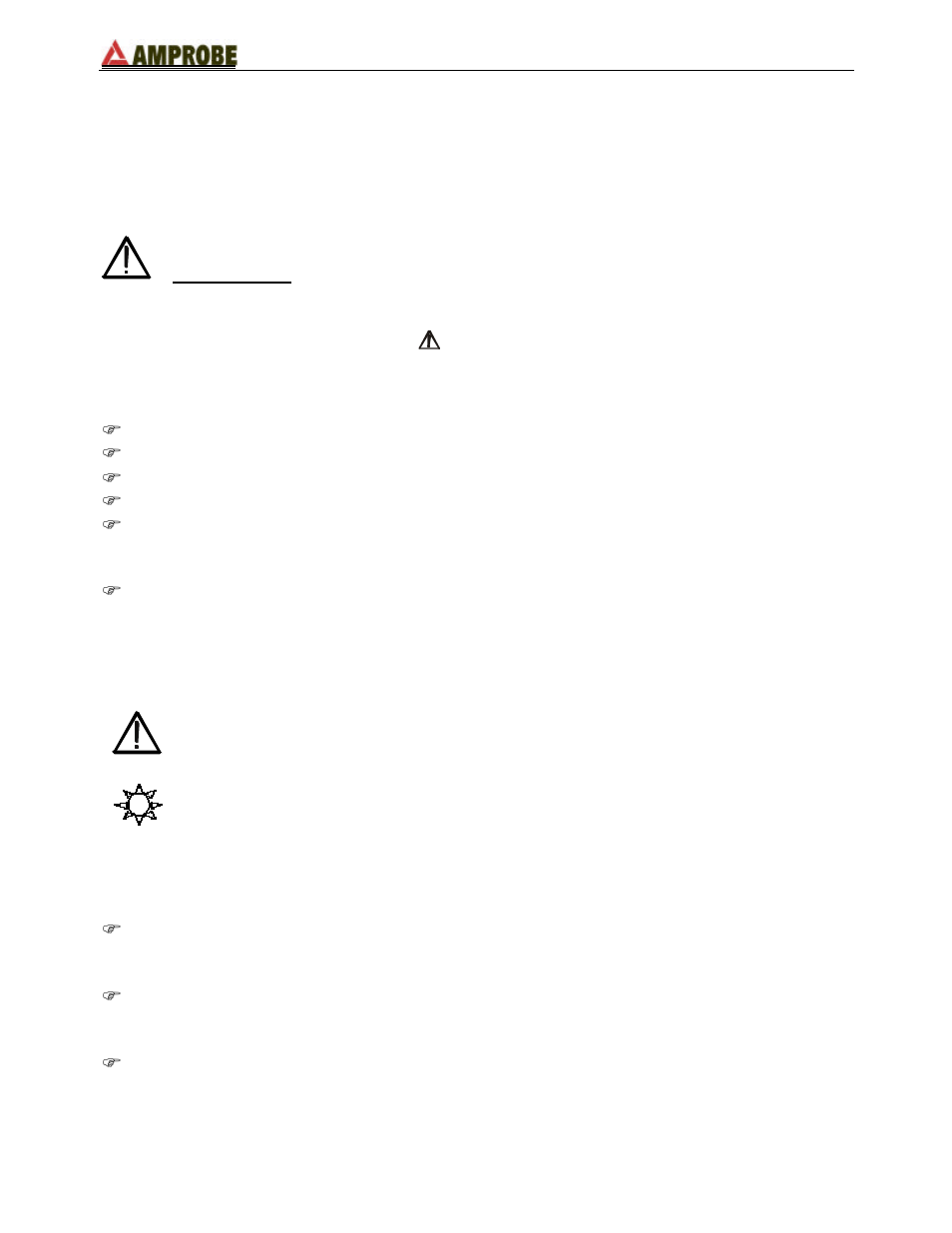 Precautions and safety measures, Warning | Amprobe GP-2 Geo-Test User Manual | Page 3 / 41