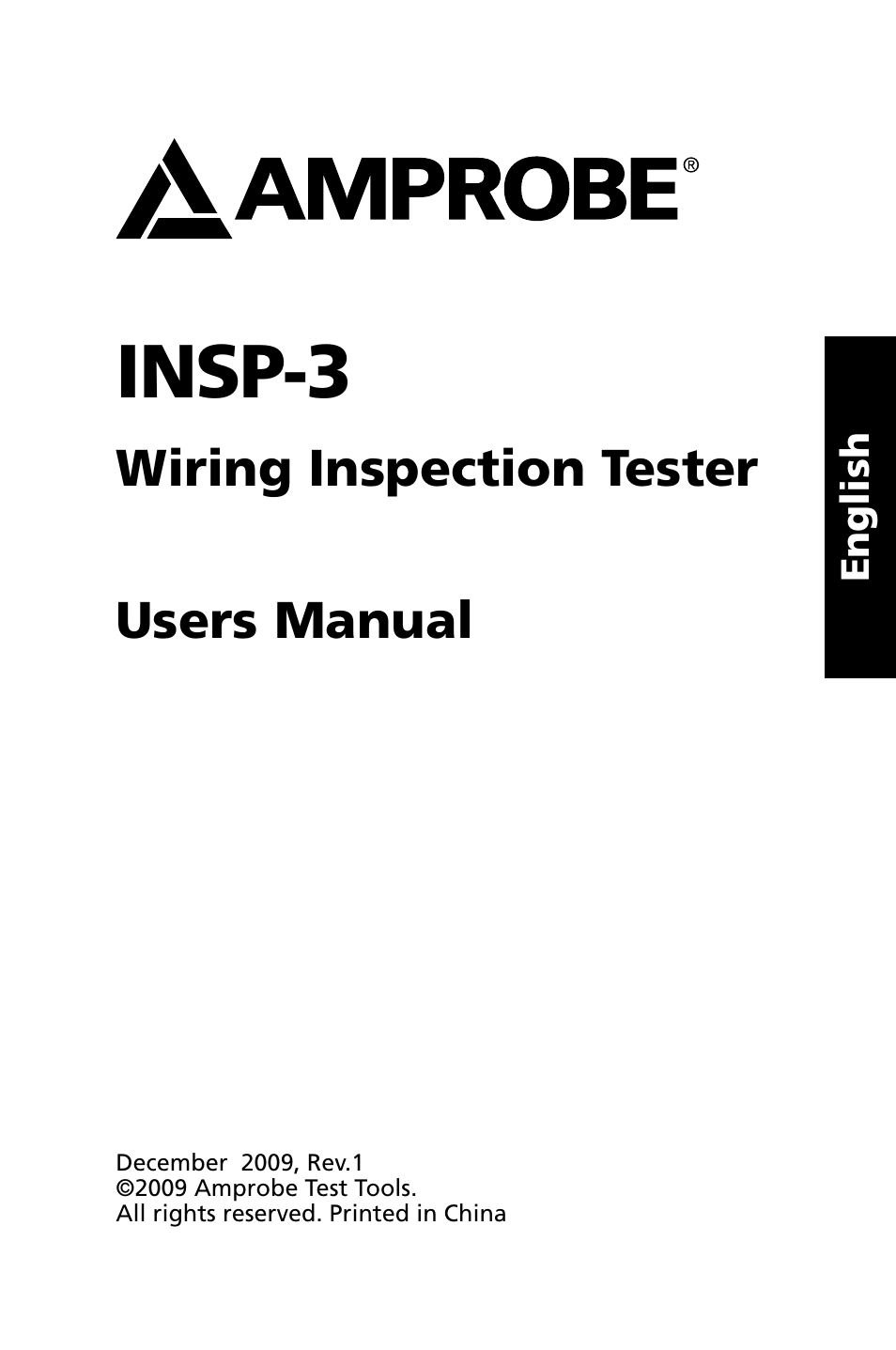 Insp-3, Wiring inspection tester users manual | Amprobe INSP-3 Wiring-Inspection-Tester User Manual | Page 3 / 22