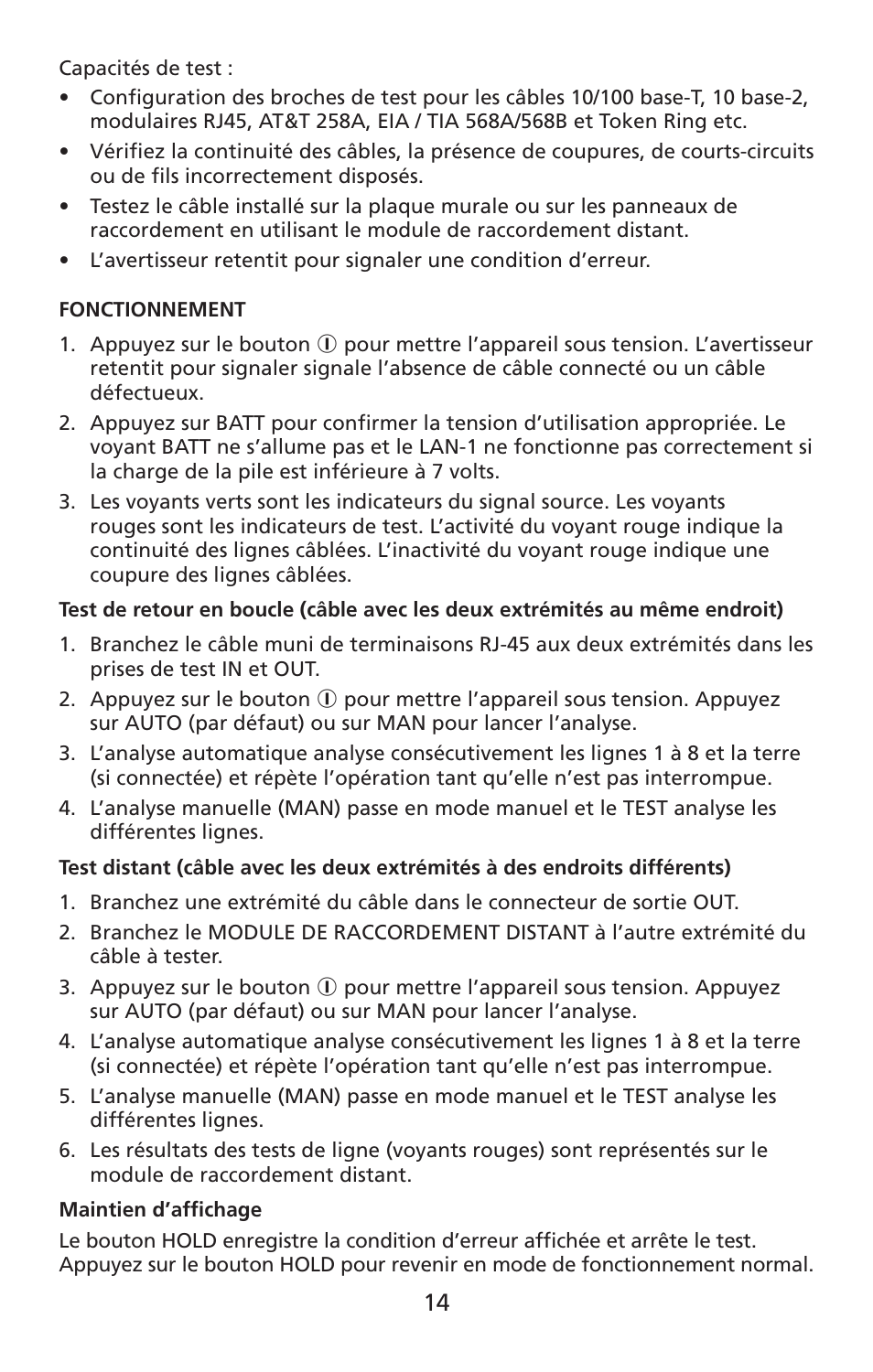 Amprobe LAN-1 Lan-Cable-Tester User Manual | Page 15 / 50