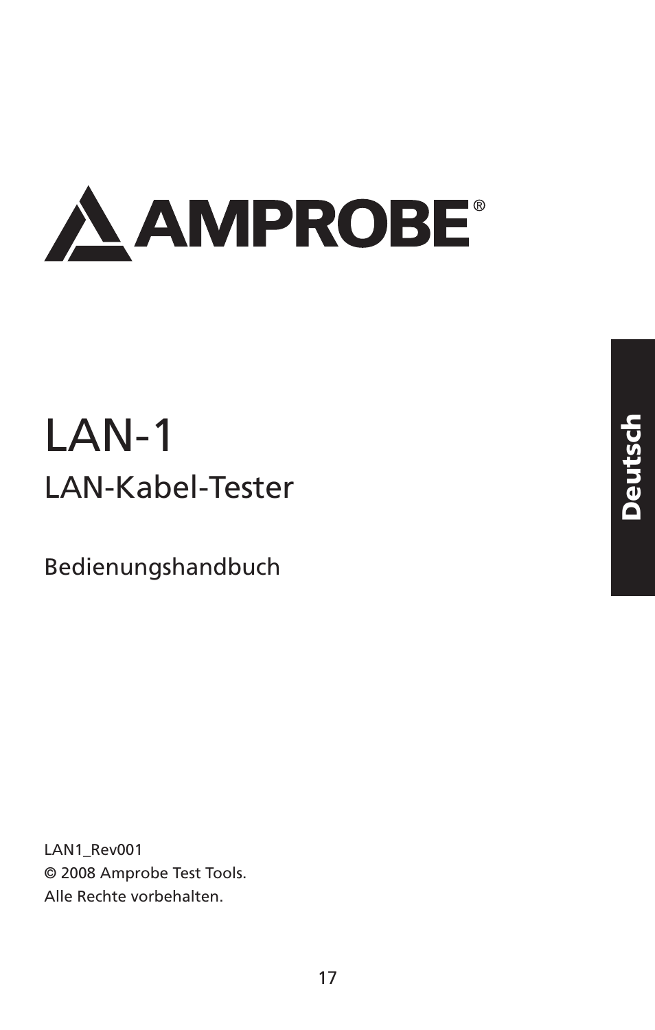 Lan-1, Lan-kabel-tester | Amprobe LAN-1 Lan-Cable-Tester User Manual | Page 18 / 50