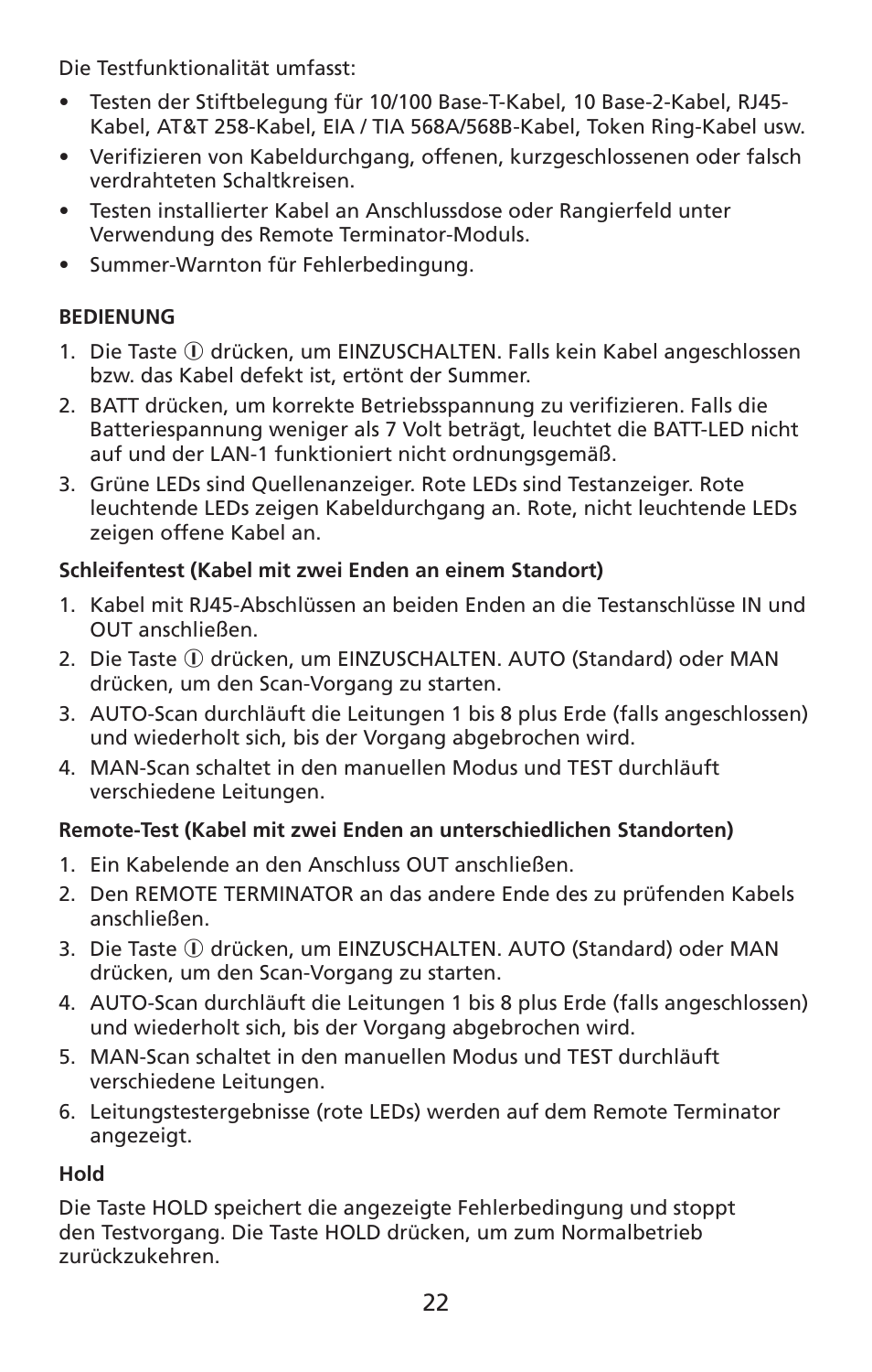 Amprobe LAN-1 Lan-Cable-Tester User Manual | Page 23 / 50