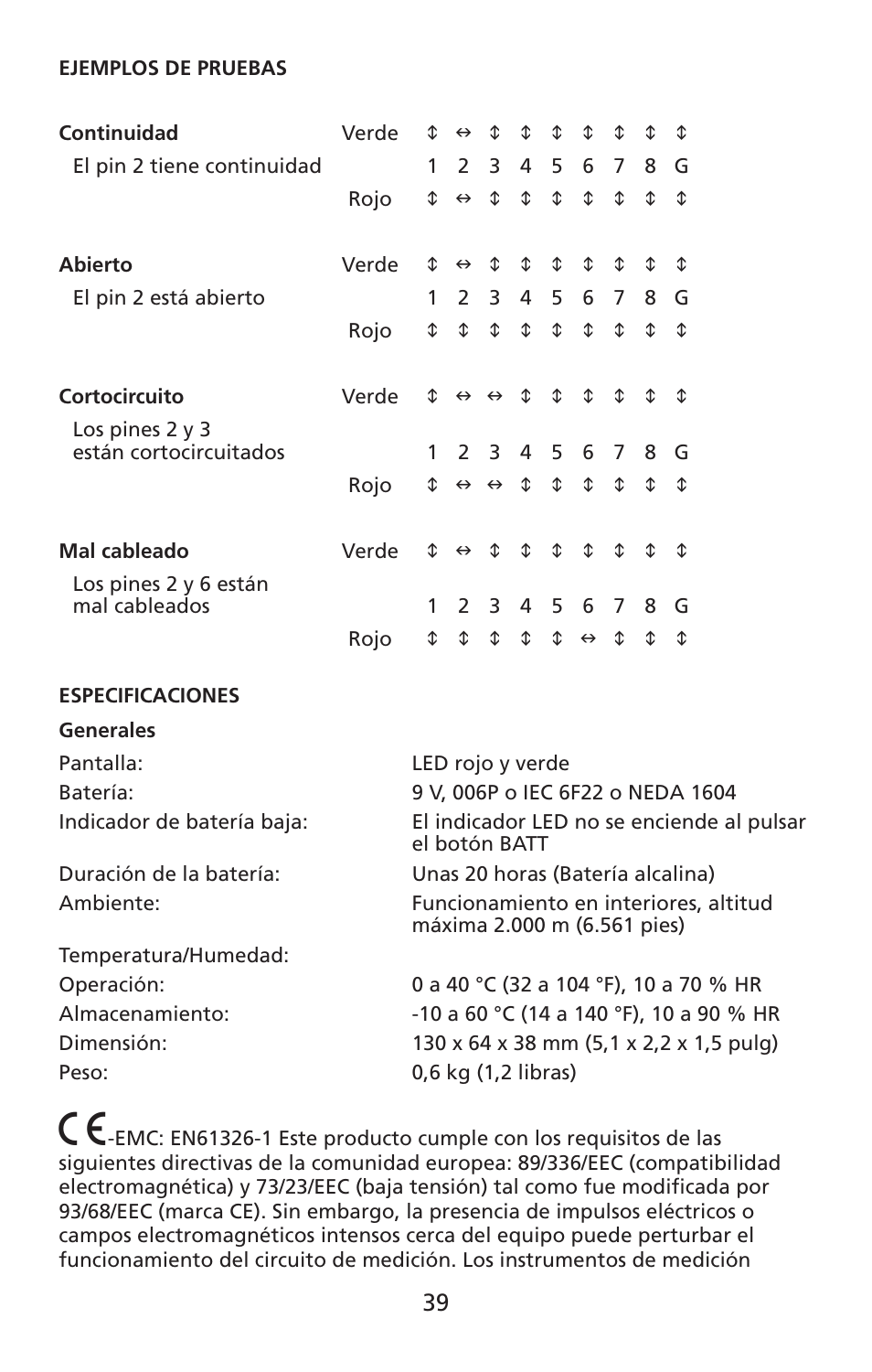 Amprobe LAN-1 Lan-Cable-Tester User Manual | Page 40 / 50