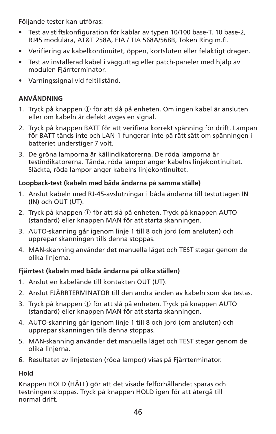 Amprobe LAN-1 Lan-Cable-Tester User Manual | Page 47 / 50