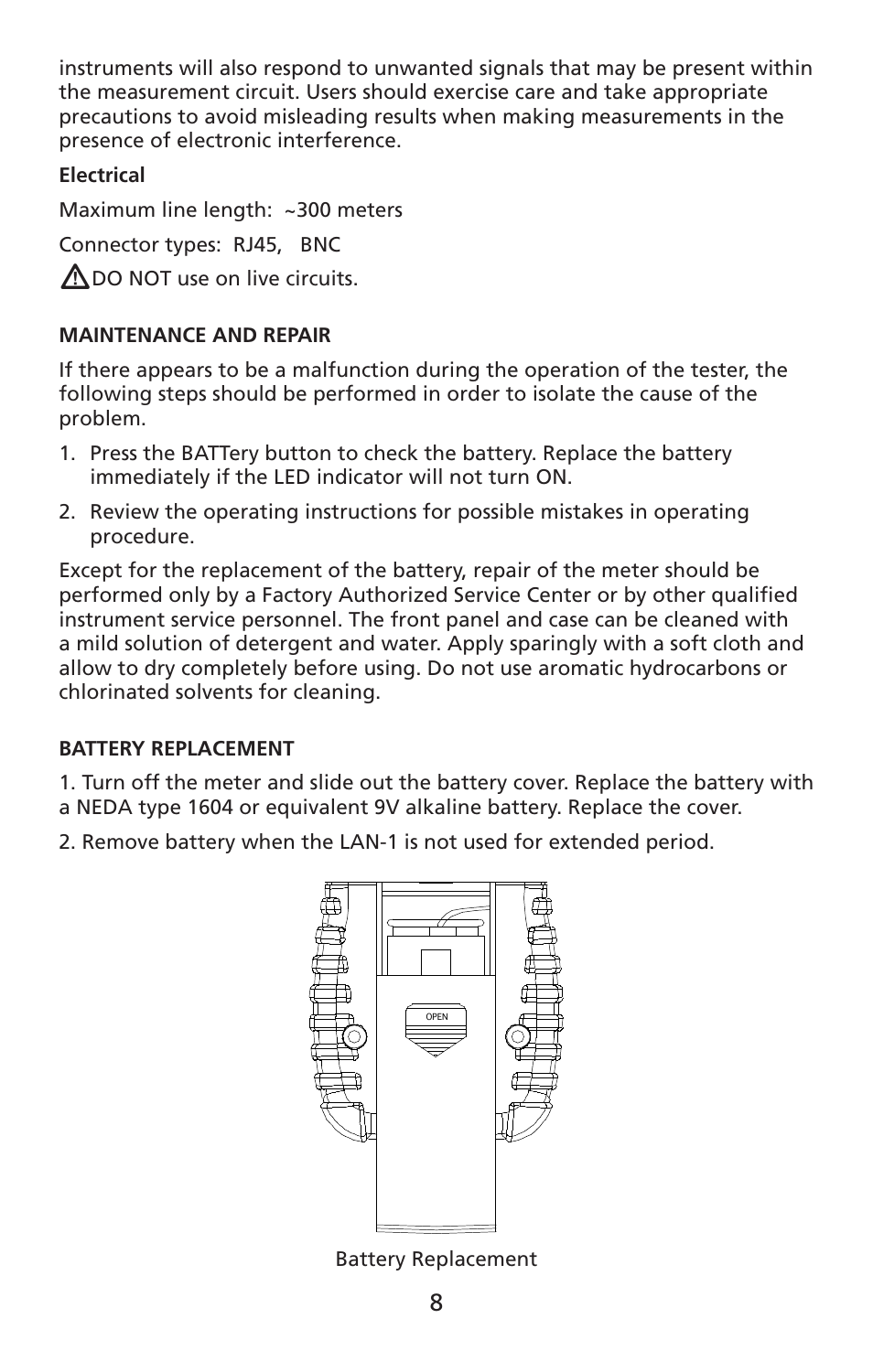 Amprobe LAN-1 Lan-Cable-Tester User Manual | Page 9 / 50