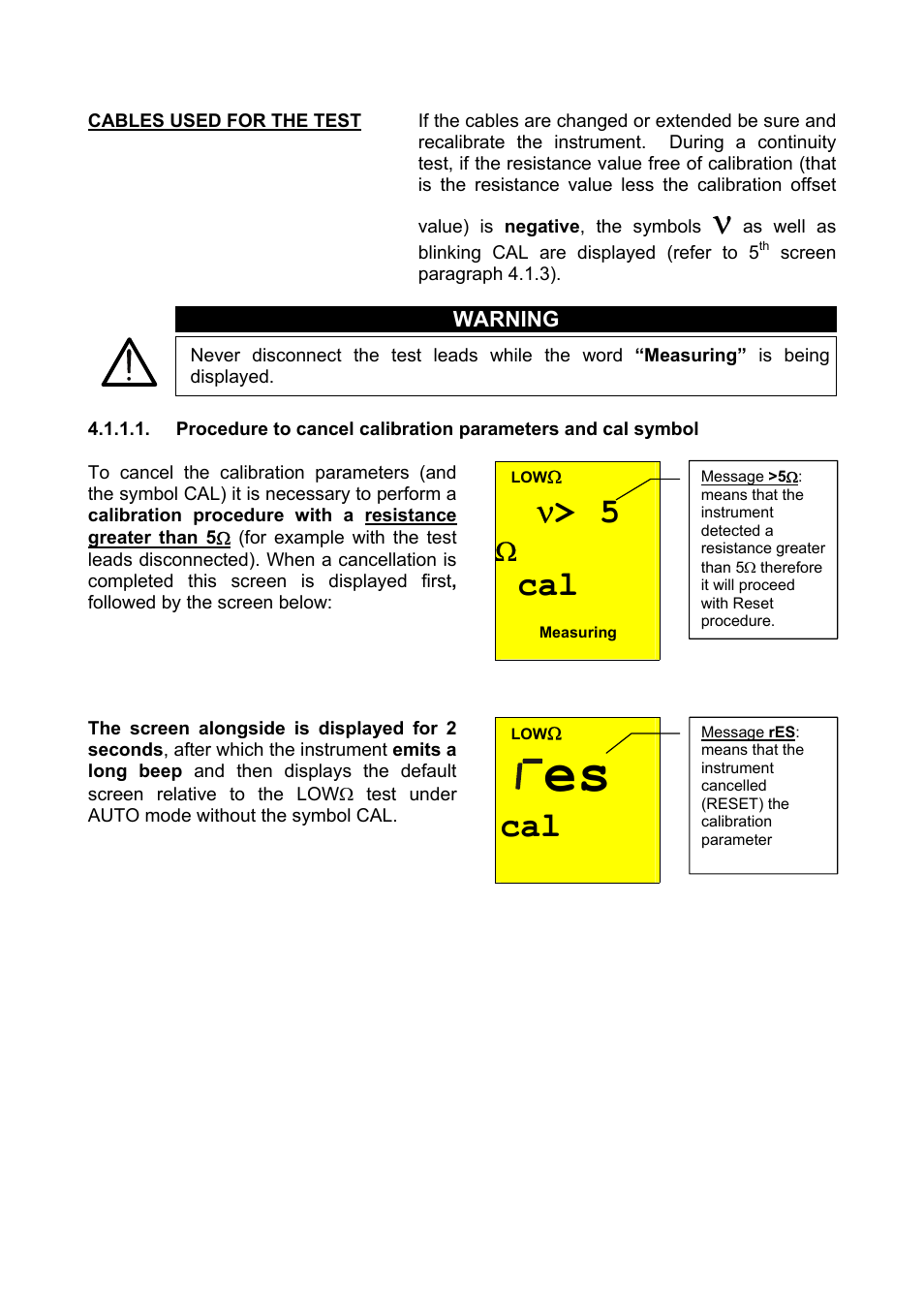 Warning | Amprobe Multitest-1000 Continuity-Tester User Manual | Page 14 / 122