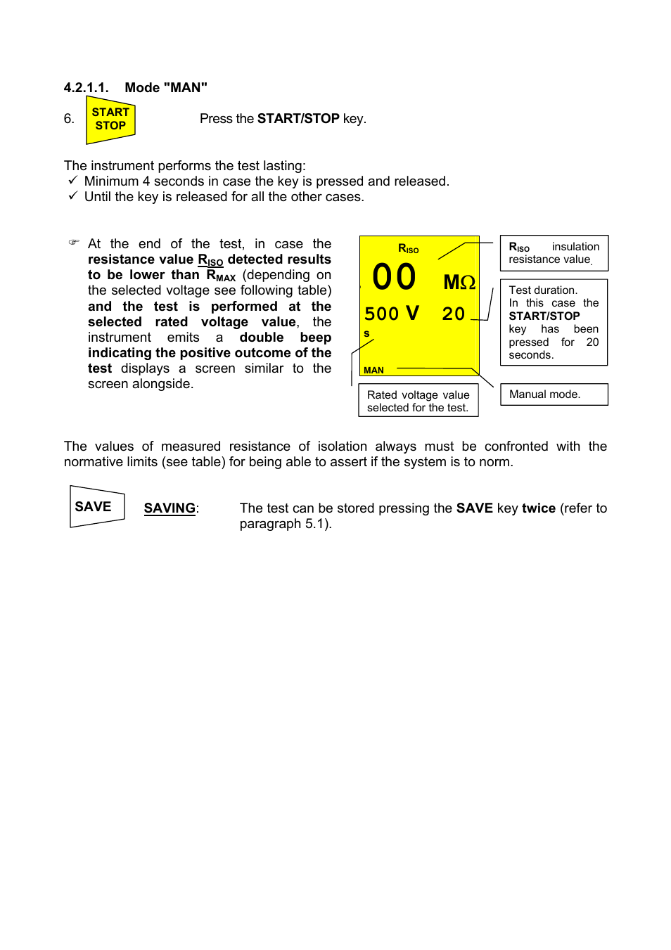 Mode "man | Amprobe Multitest-1000 Continuity-Tester User Manual | Page 22 / 122