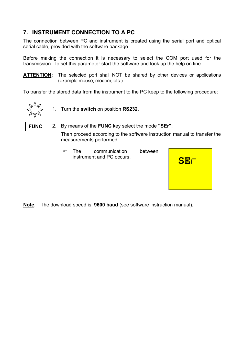 Instrument connection to a pc | Amprobe Multitest-1000 Continuity-Tester User Manual | Page 48 / 122