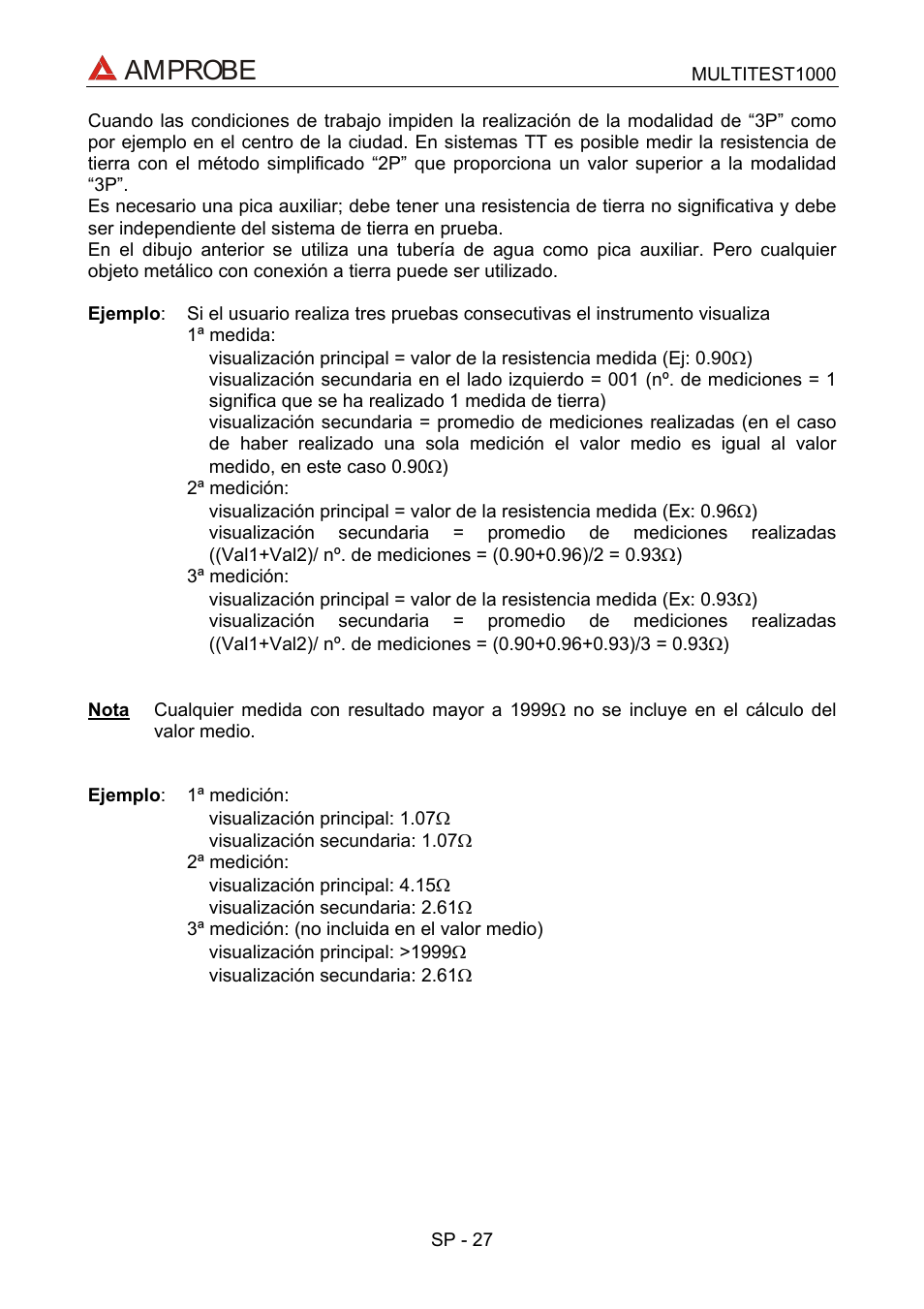 Amprobe | Amprobe Multitest-1000 Continuity-Tester User Manual | Page 94 / 122