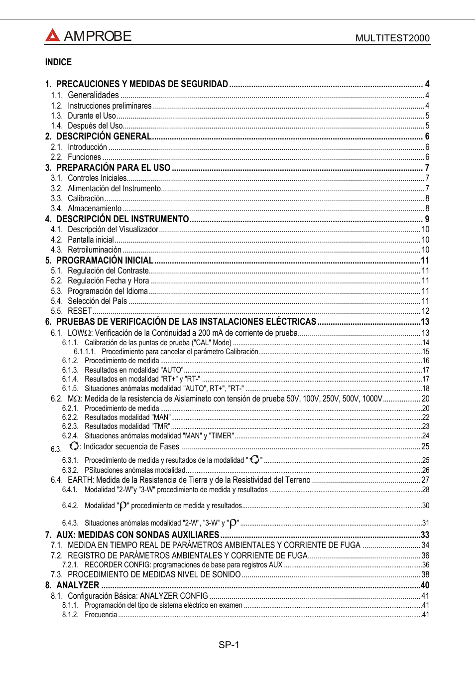 Amprobe | Amprobe Multitest-2000 Continuity-Tester User Manual | Page 181 / 279