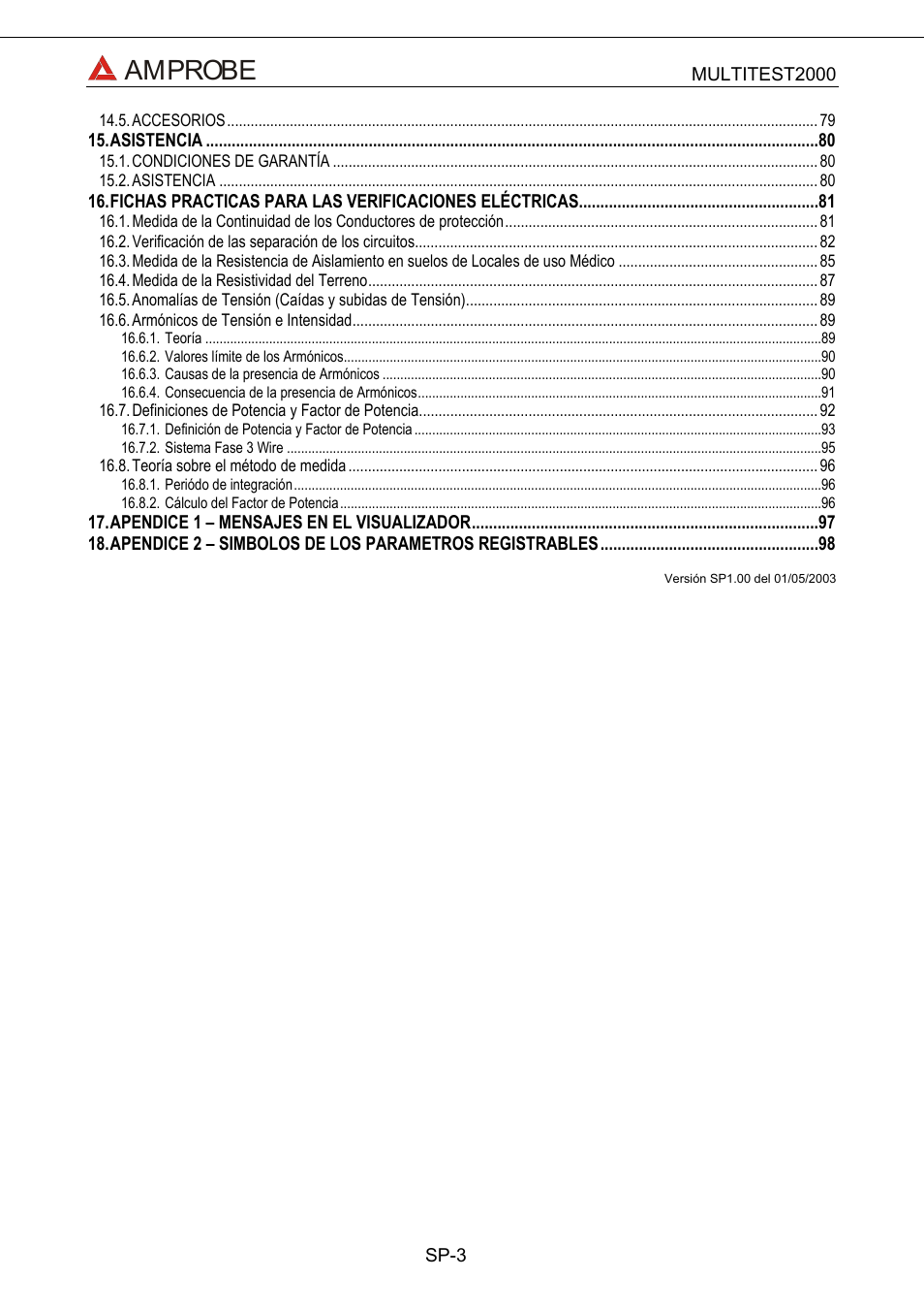 Amprobe | Amprobe Multitest-2000 Continuity-Tester User Manual | Page 183 / 279
