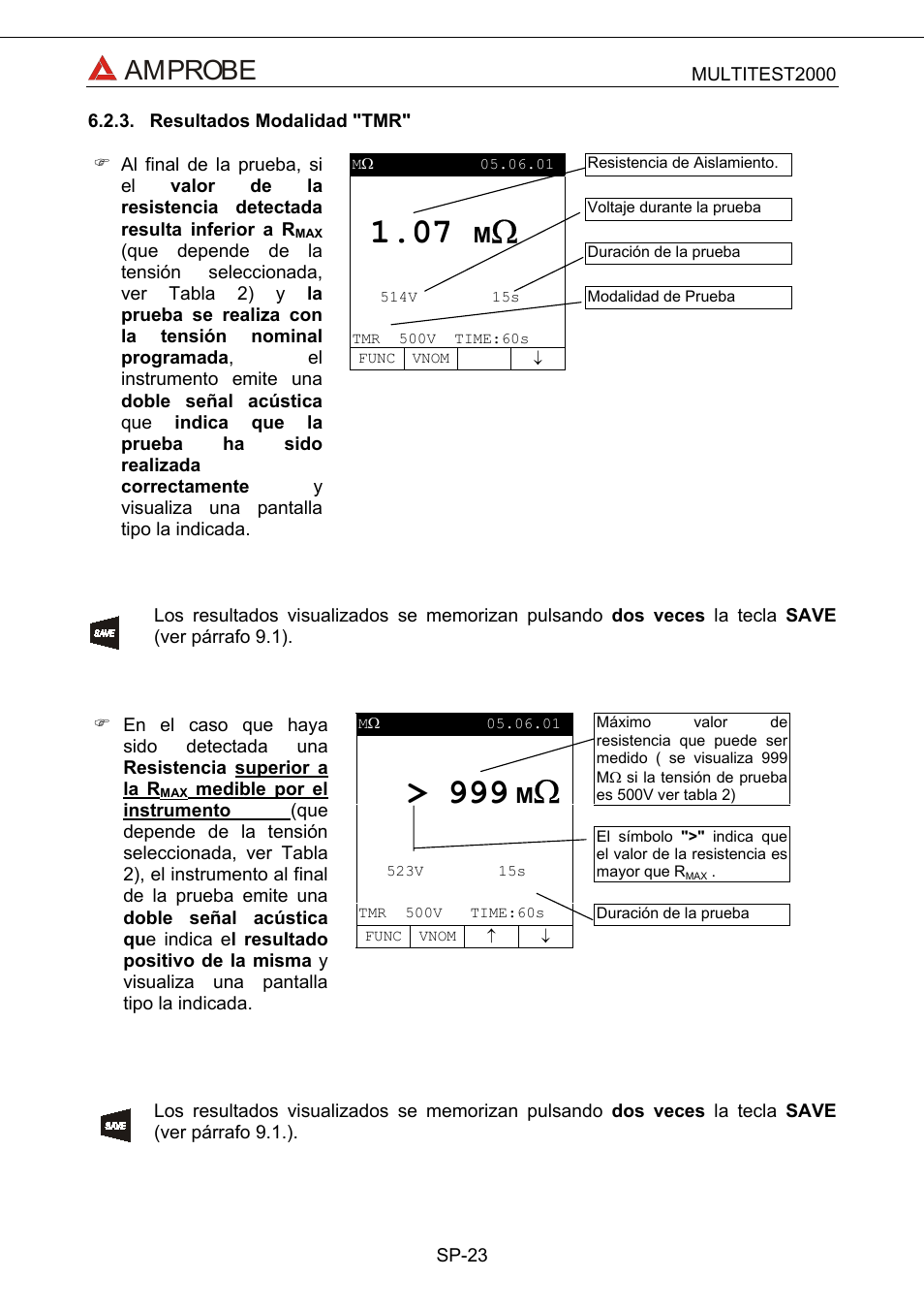 Resultados modalidad "tmr, Amprobe | Amprobe Multitest-2000 Continuity-Tester User Manual | Page 203 / 279