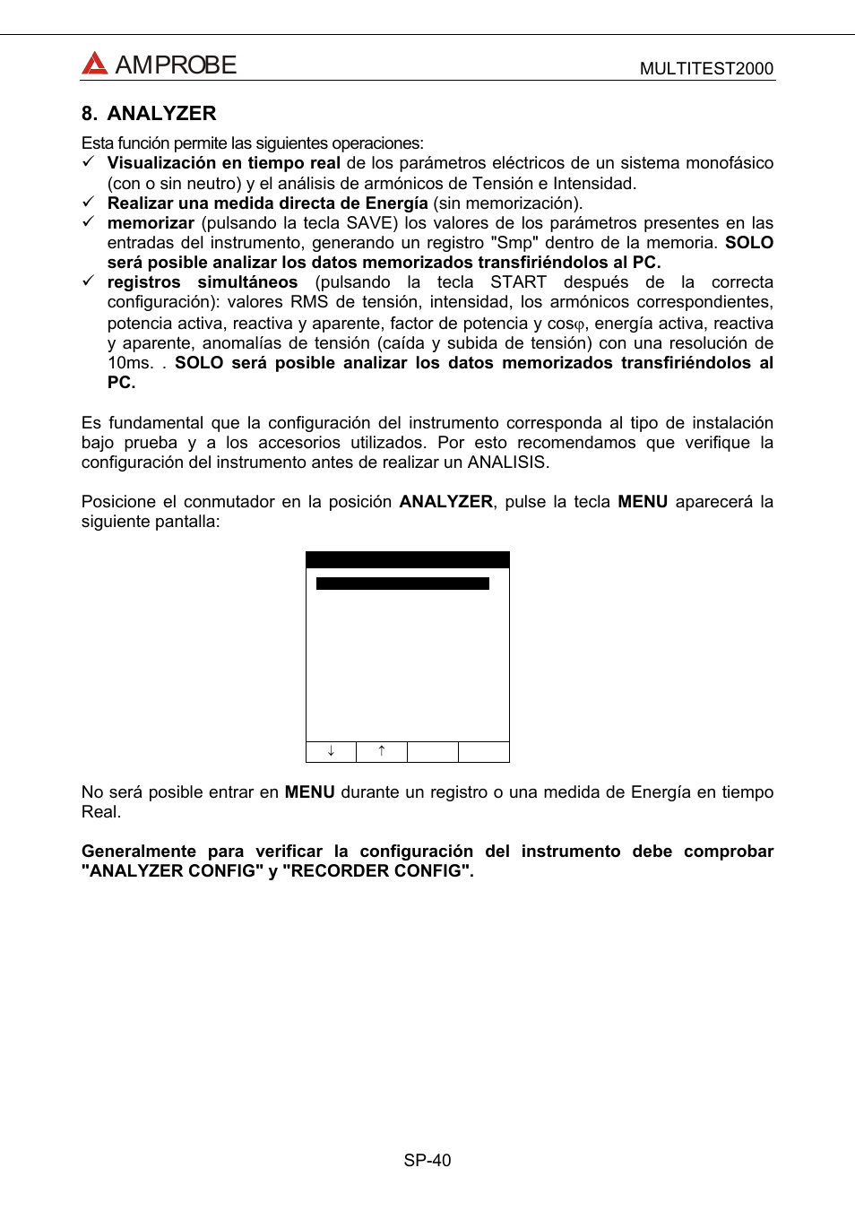 Analyzer, Amprobe | Amprobe Multitest-2000 Continuity-Tester User Manual | Page 220 / 279