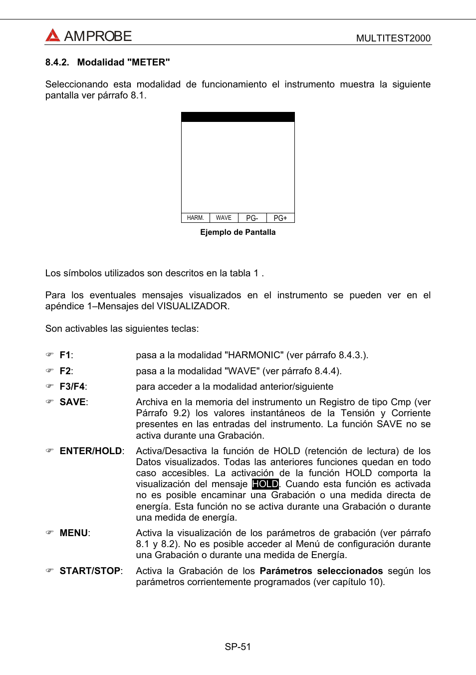 Modalidad "meter, Amprobe | Amprobe Multitest-2000 Continuity-Tester User Manual | Page 231 / 279