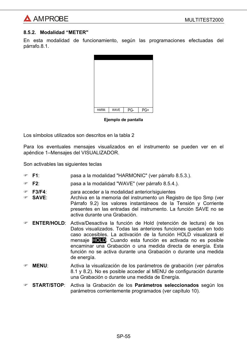 Modalidad “meter, Amprobe | Amprobe Multitest-2000 Continuity-Tester User Manual | Page 235 / 279