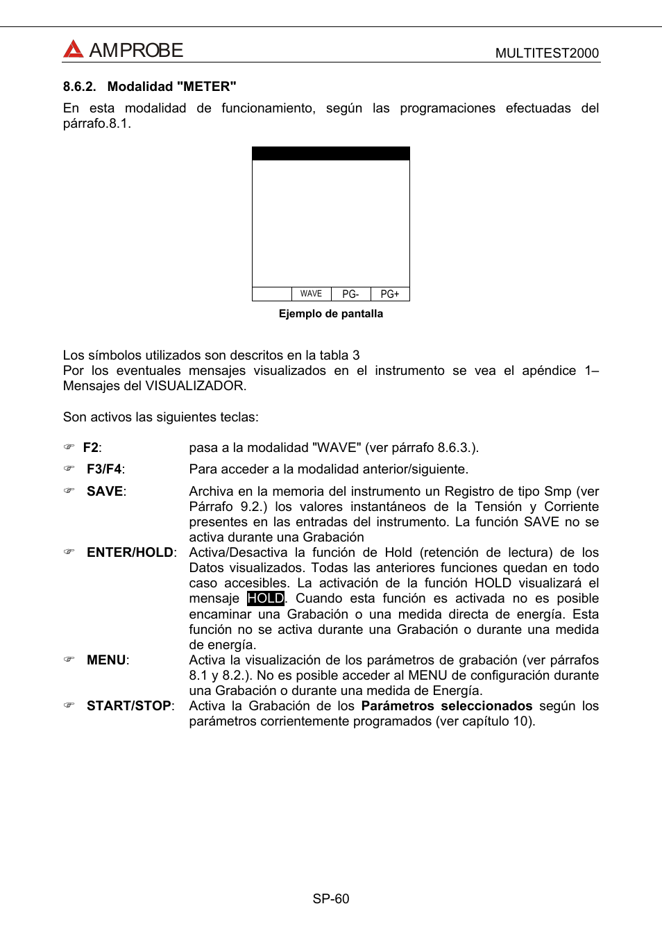 Modalidad "meter, Amprobe | Amprobe Multitest-2000 Continuity-Tester User Manual | Page 240 / 279