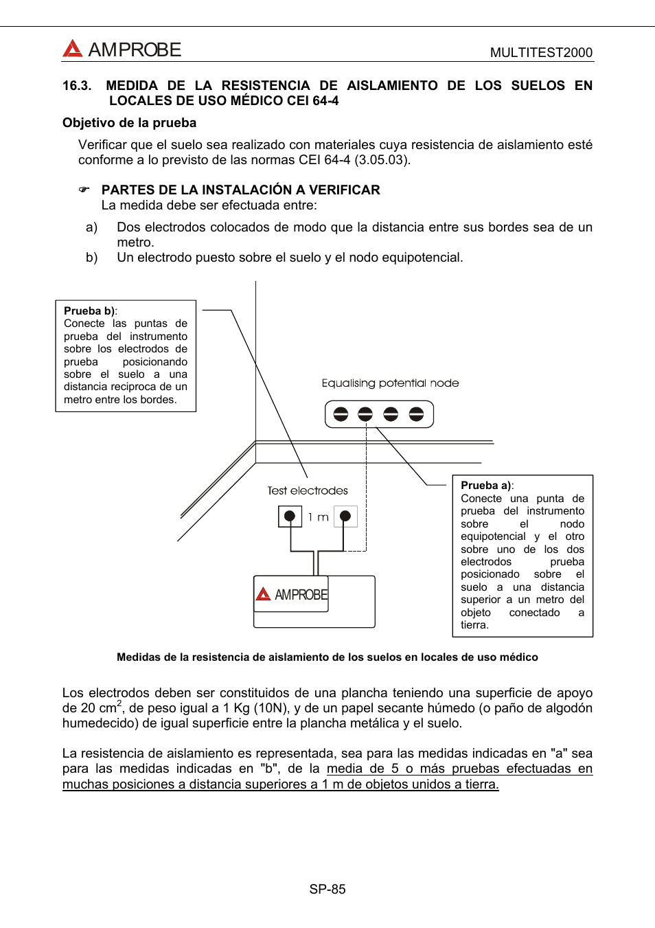 Medida de la resistencia de aislamiento de los su, Amprobe | Amprobe Multitest-2000 Continuity-Tester User Manual | Page 265 / 279