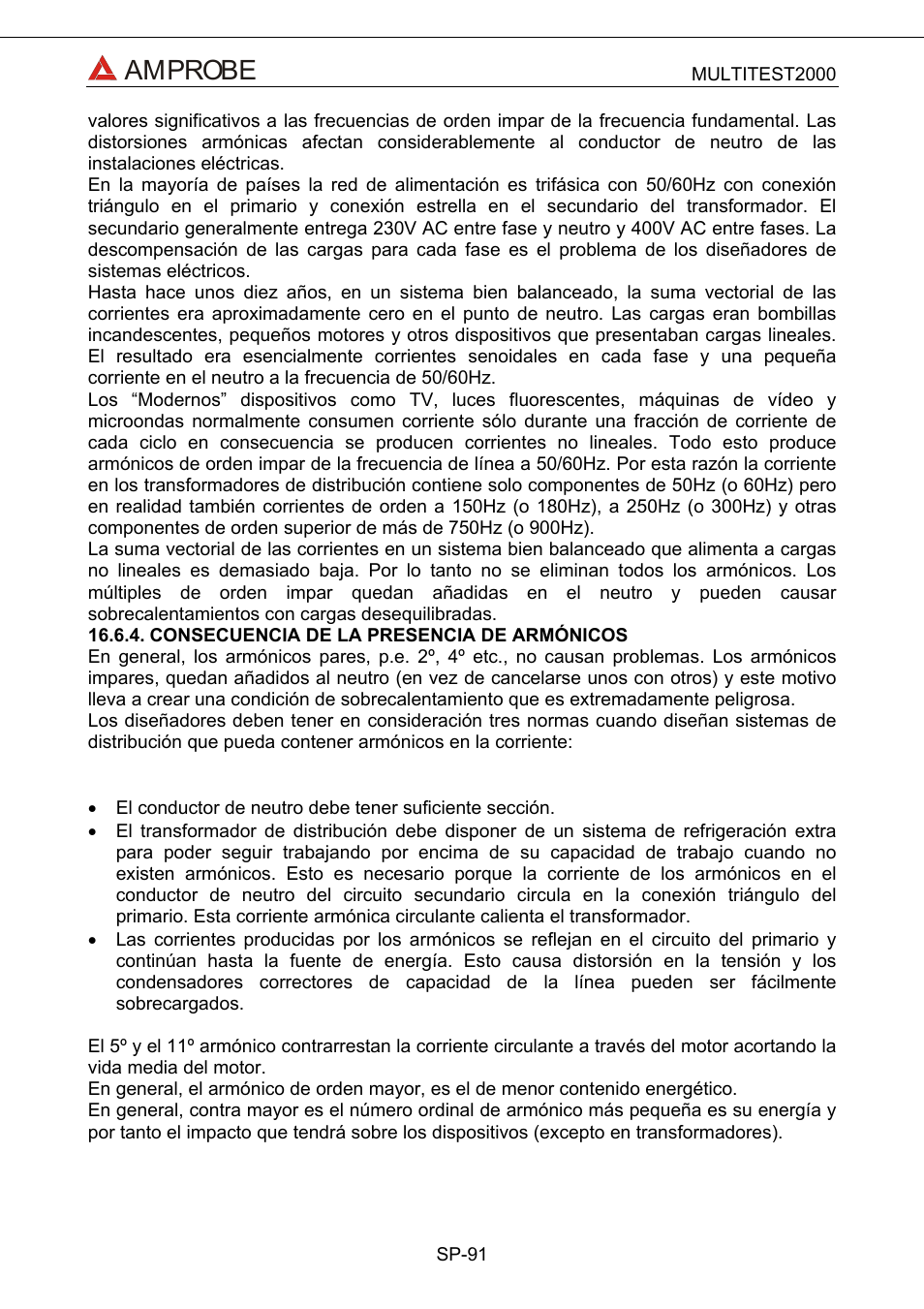 Consecuencia de la presencia de armónicos, Amprobe | Amprobe Multitest-2000 Continuity-Tester User Manual | Page 271 / 279