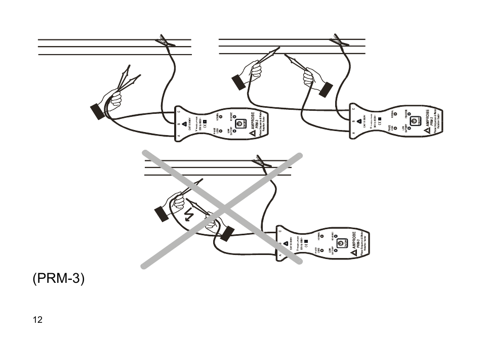 Prm-3) | Amprobe PRM-2 Phase-Sequence User Manual | Page 12 / 16