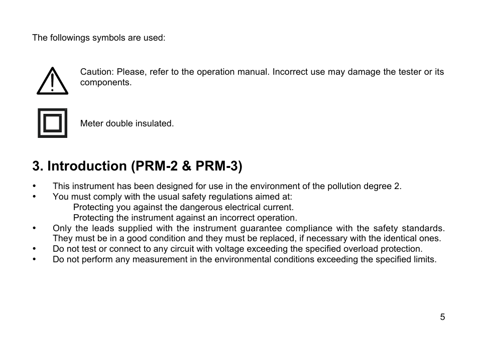 Introduction (prm-2 & prm-3) | Amprobe PRM-2 Phase-Sequence User Manual | Page 5 / 16