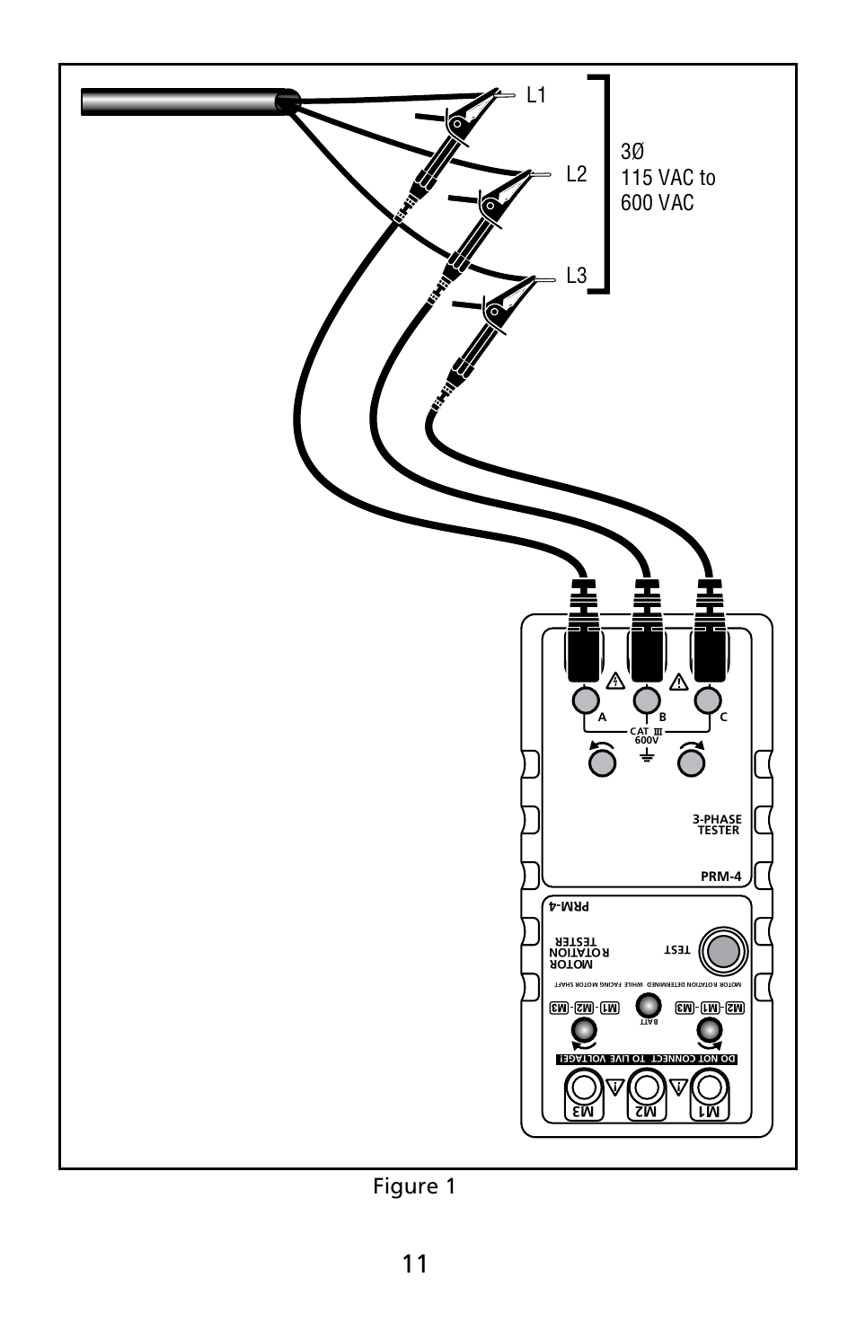 Figure 1 | Amprobe PRM-4 Phase-Sequence-Motor-Rotation-Tester User Manual | Page 12 / 73