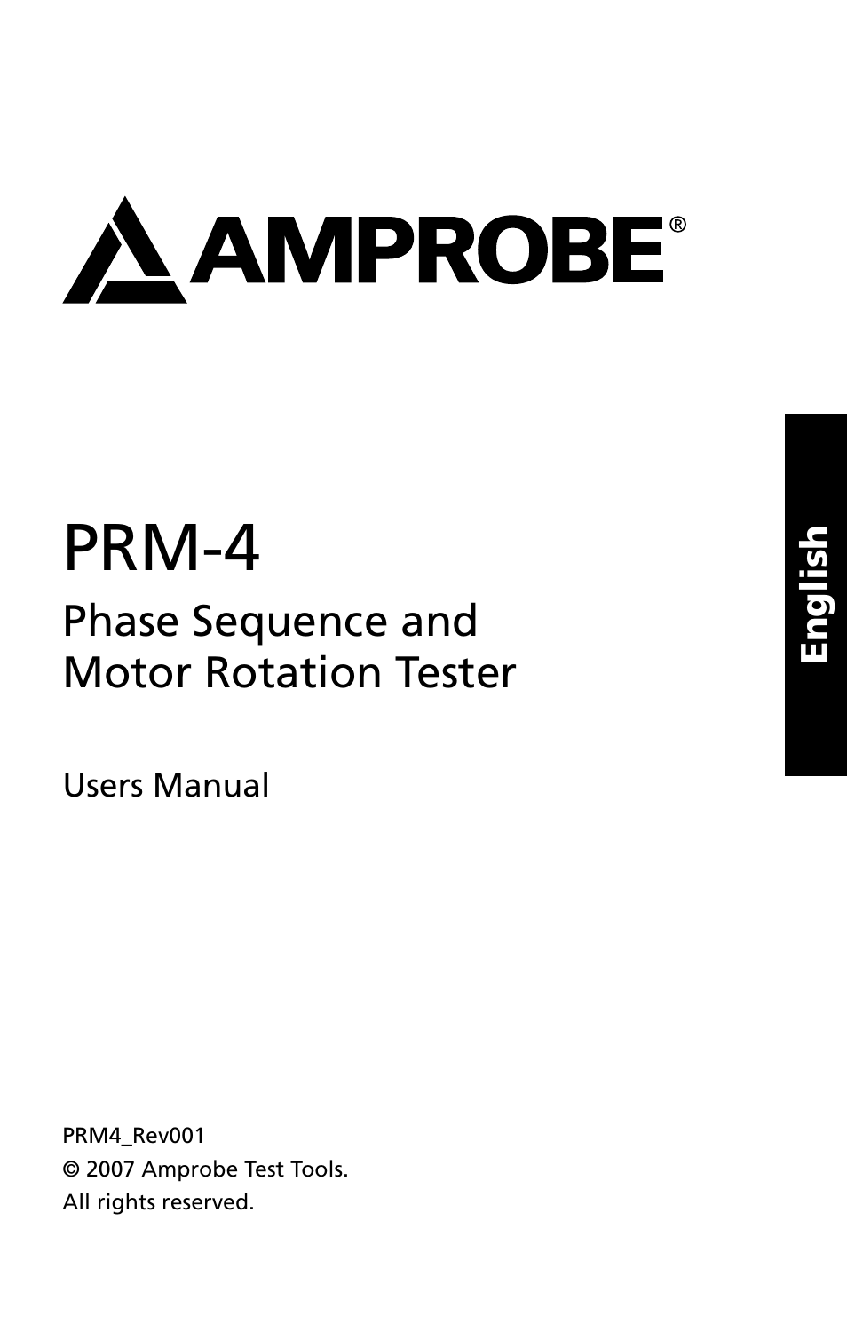 Prm-4 | Amprobe PRM-4 Phase-Sequence-Motor-Rotation-Tester User Manual | Page 2 / 73