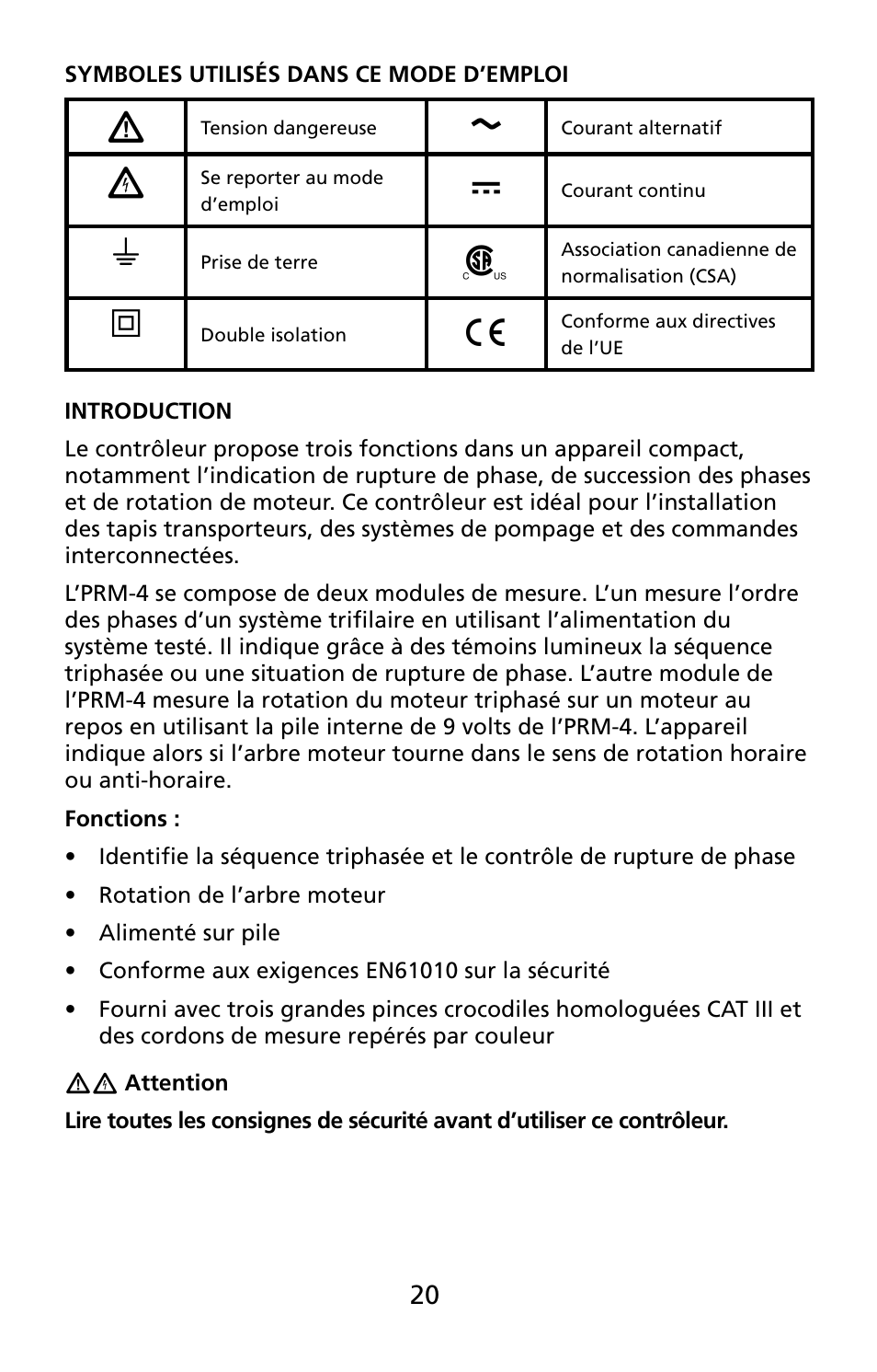 Amprobe PRM-4 Phase-Sequence-Motor-Rotation-Tester User Manual | Page 21 / 73