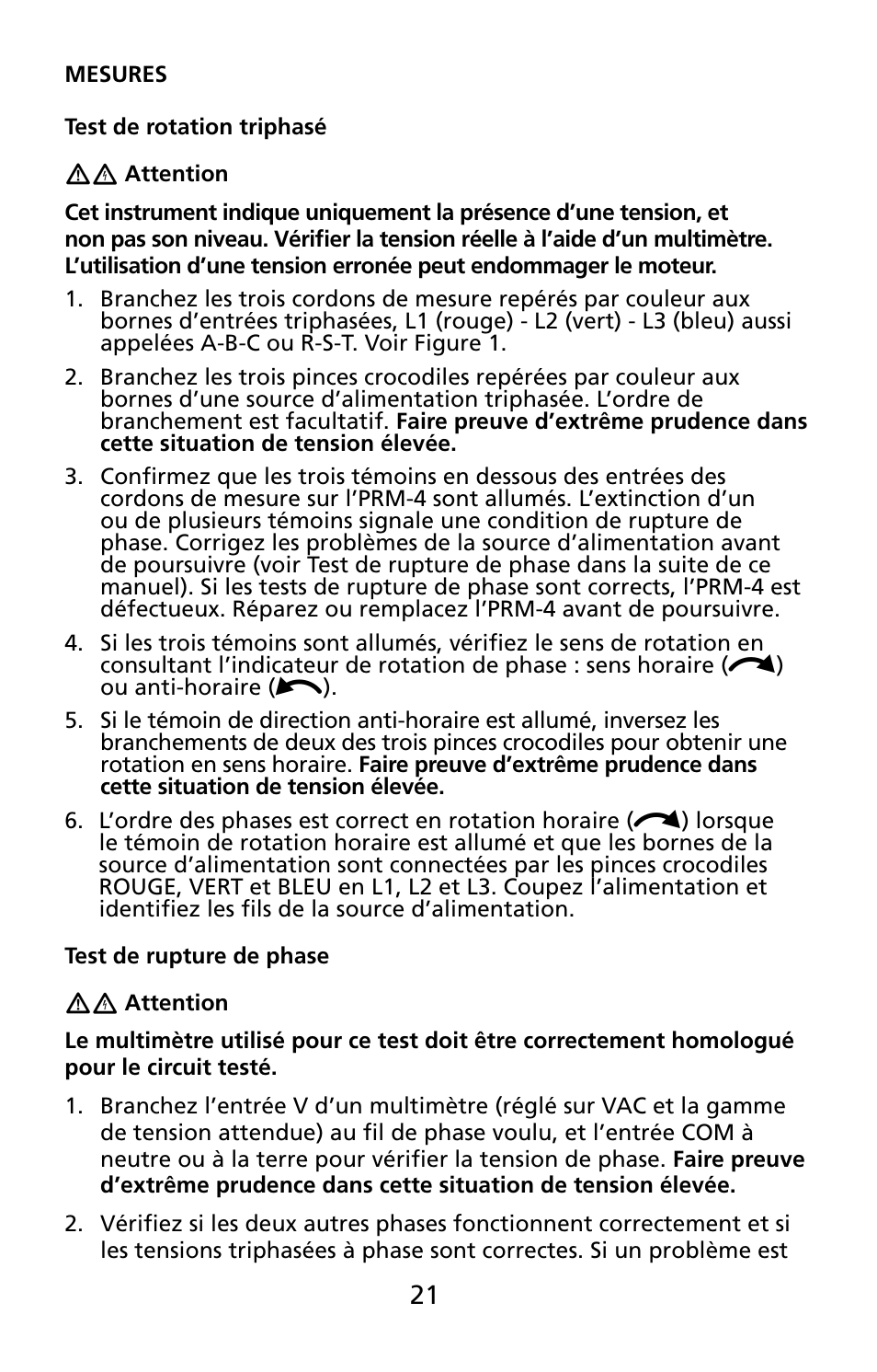 Amprobe PRM-4 Phase-Sequence-Motor-Rotation-Tester User Manual | Page 22 / 73