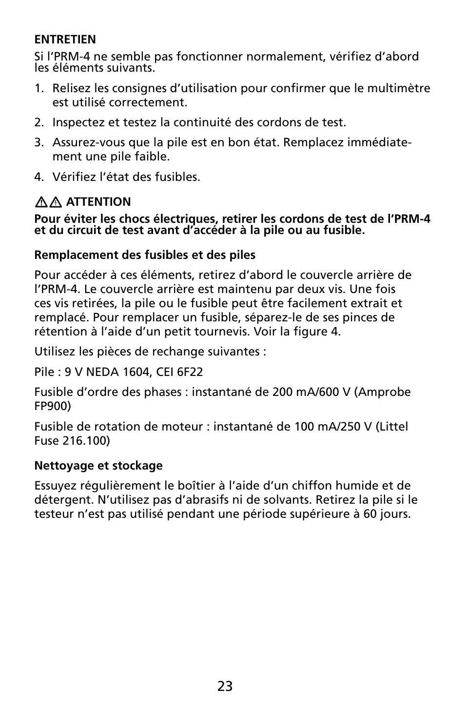 Amprobe PRM-4 Phase-Sequence-Motor-Rotation-Tester User Manual | Page 24 / 73