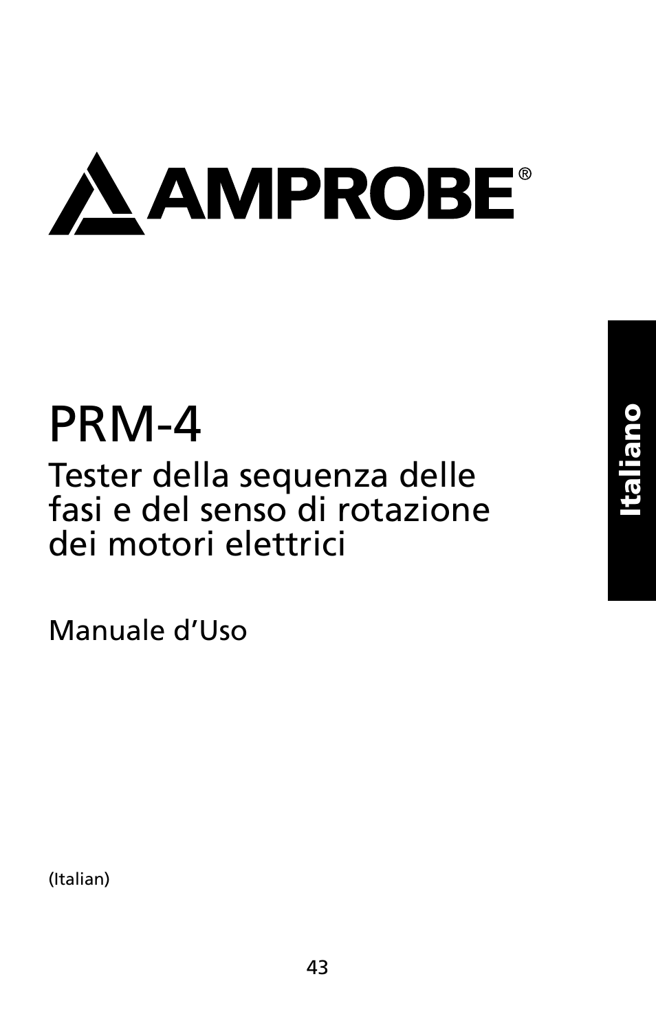 Prm-4 | Amprobe PRM-4 Phase-Sequence-Motor-Rotation-Tester User Manual | Page 44 / 73