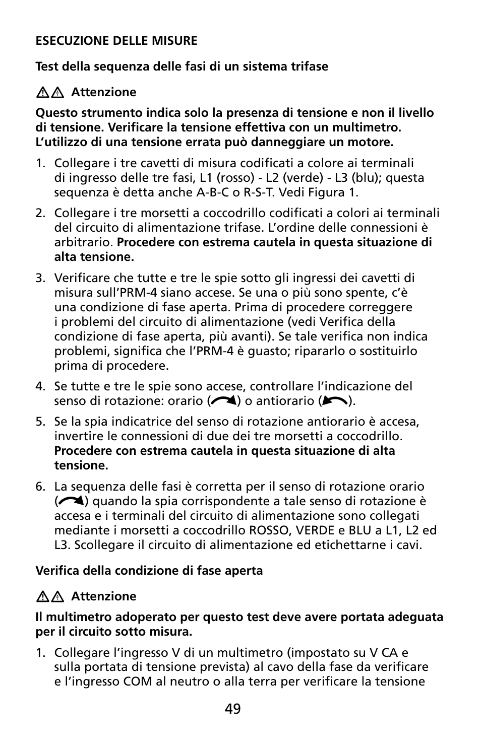 Amprobe PRM-4 Phase-Sequence-Motor-Rotation-Tester User Manual | Page 50 / 73