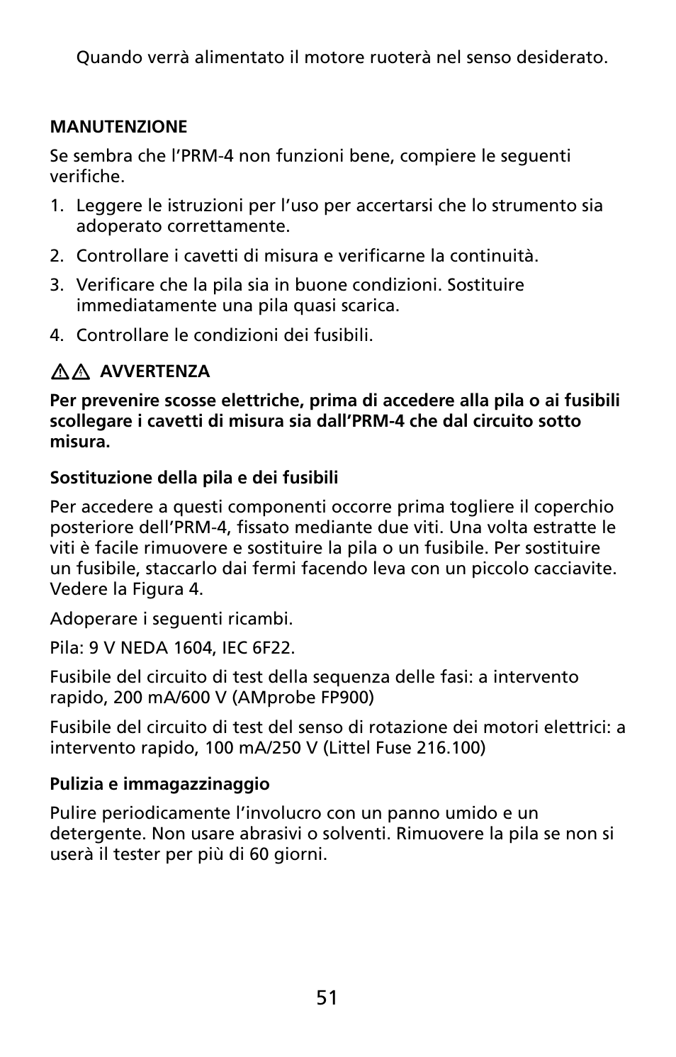 Amprobe PRM-4 Phase-Sequence-Motor-Rotation-Tester User Manual | Page 52 / 73