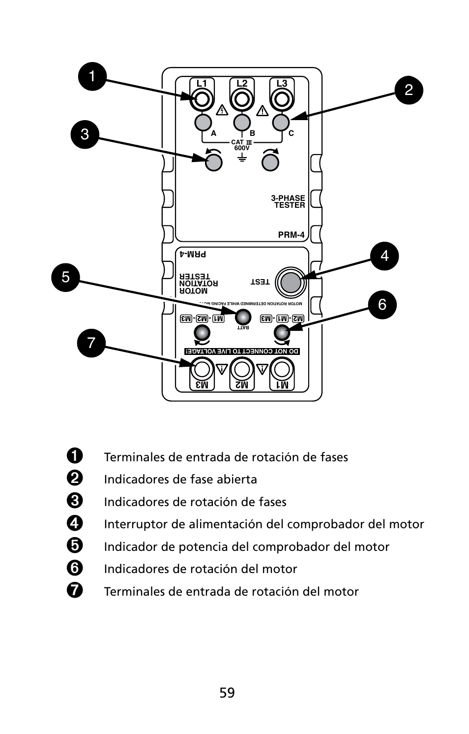 Amprobe PRM-4 Phase-Sequence-Motor-Rotation-Tester User Manual | Page 60 / 73