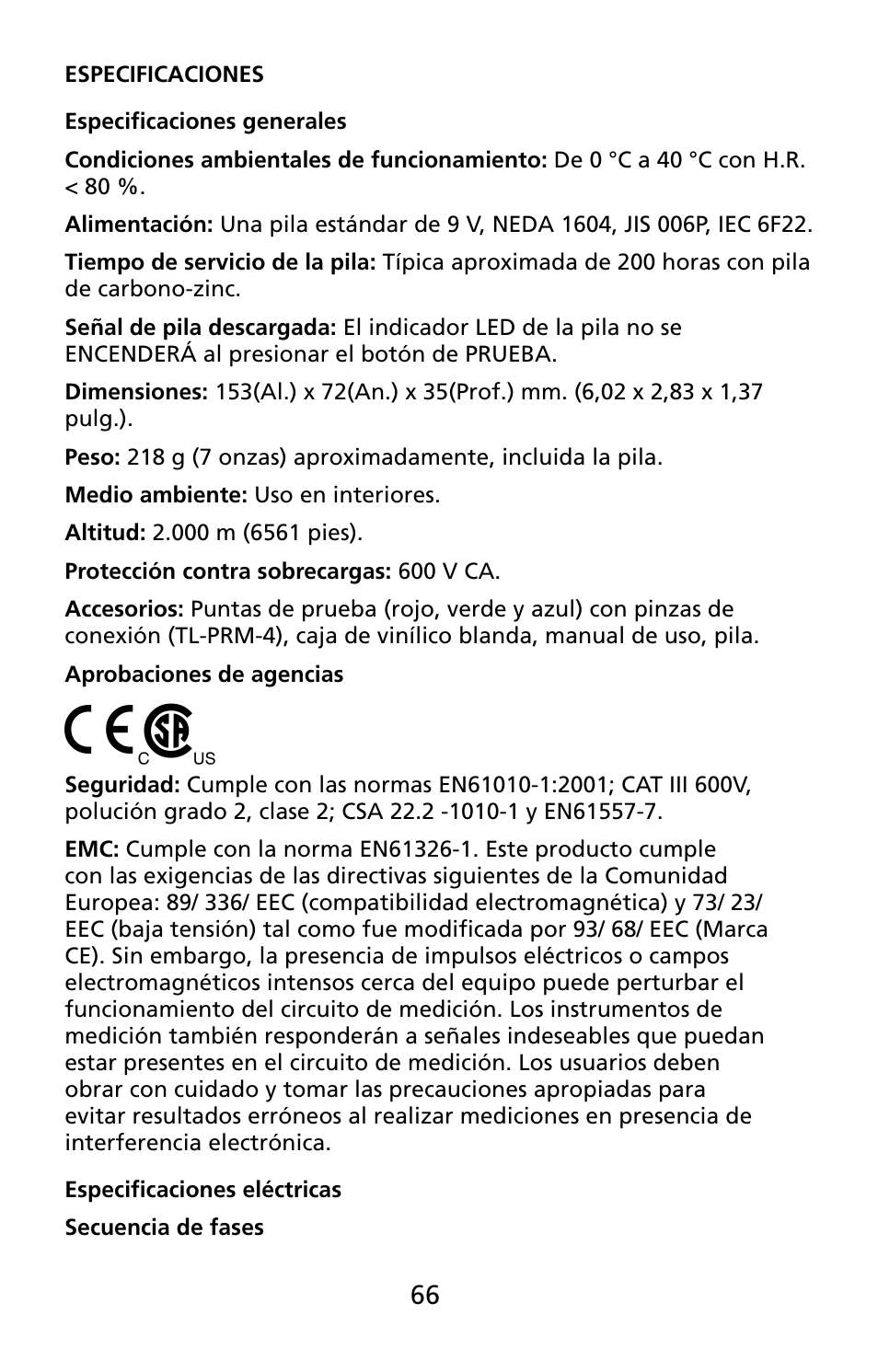 Amprobe PRM-4 Phase-Sequence-Motor-Rotation-Tester User Manual | Page 67 / 73