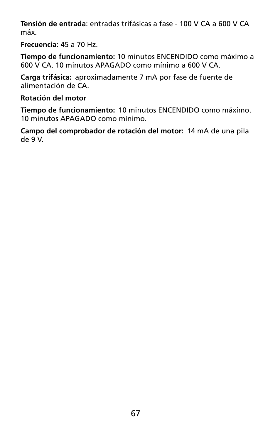 Amprobe PRM-4 Phase-Sequence-Motor-Rotation-Tester User Manual | Page 68 / 73