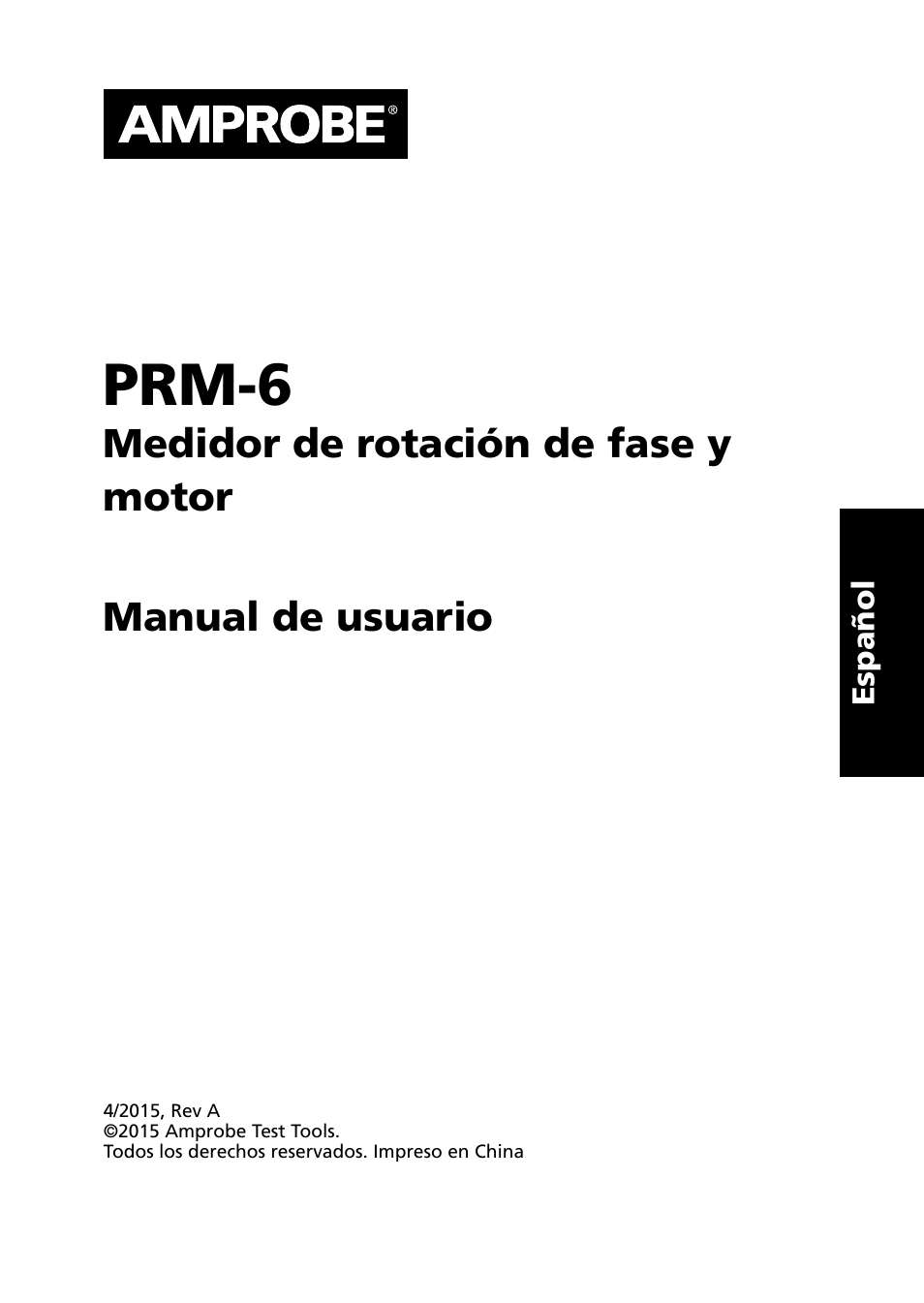 Prm-6 | Amprobe PRM-6 User Manual | Page 15 / 52