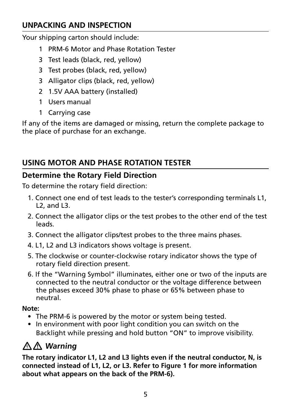 Amprobe PRM-6 User Manual | Page 9 / 52