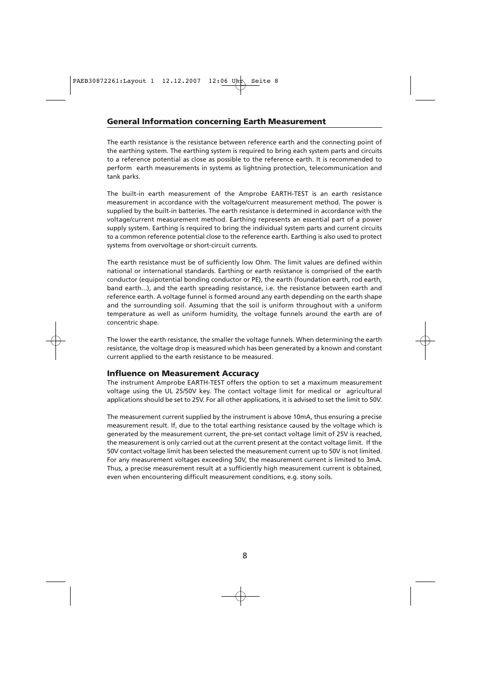 Amprobe Telaris-Earth-Test Earth-Resistance-Tester User Manual | Page 10 / 124