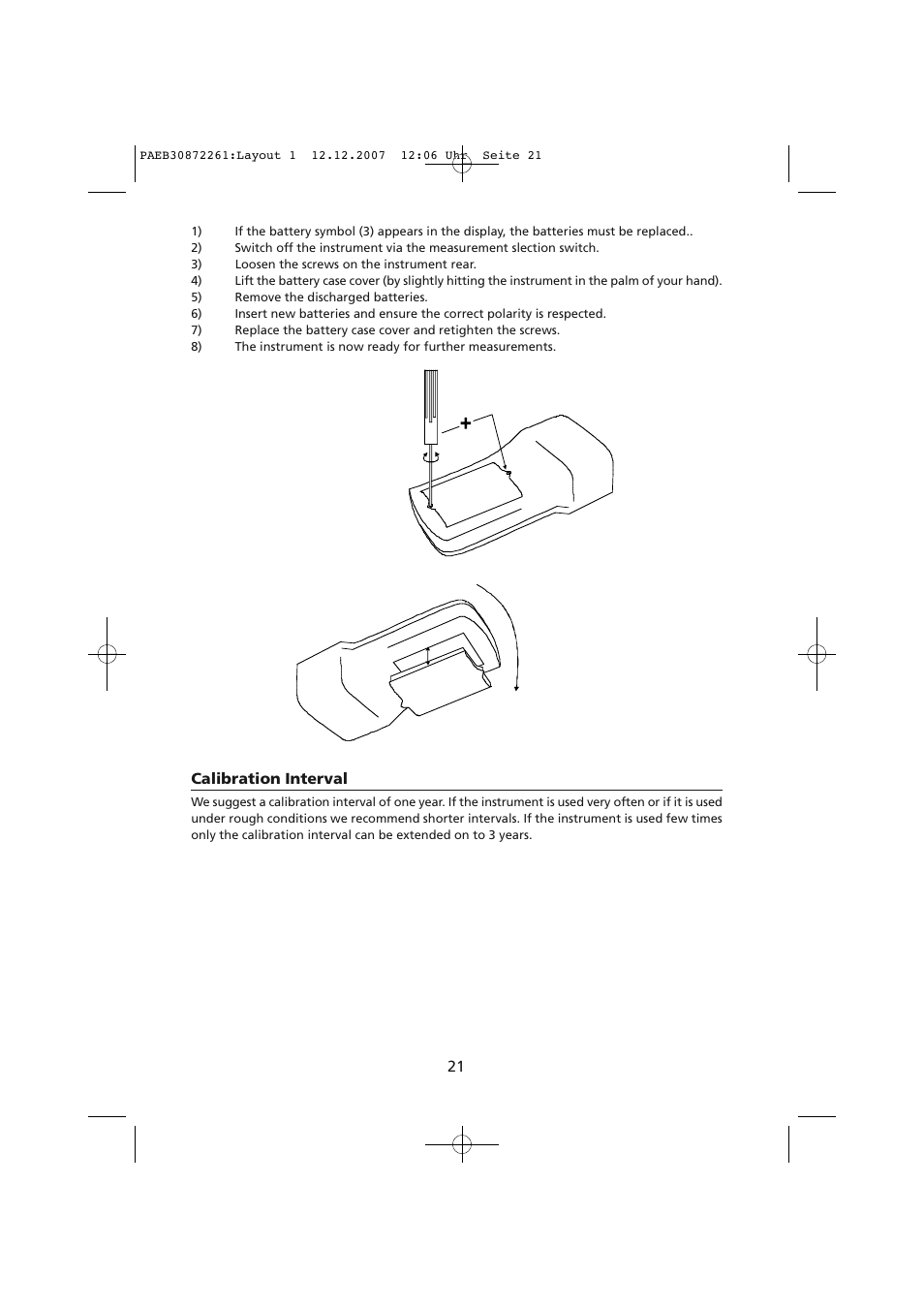 Calibration interval | Amprobe Telaris-Earth-Test Earth-Resistance-Tester User Manual | Page 23 / 124