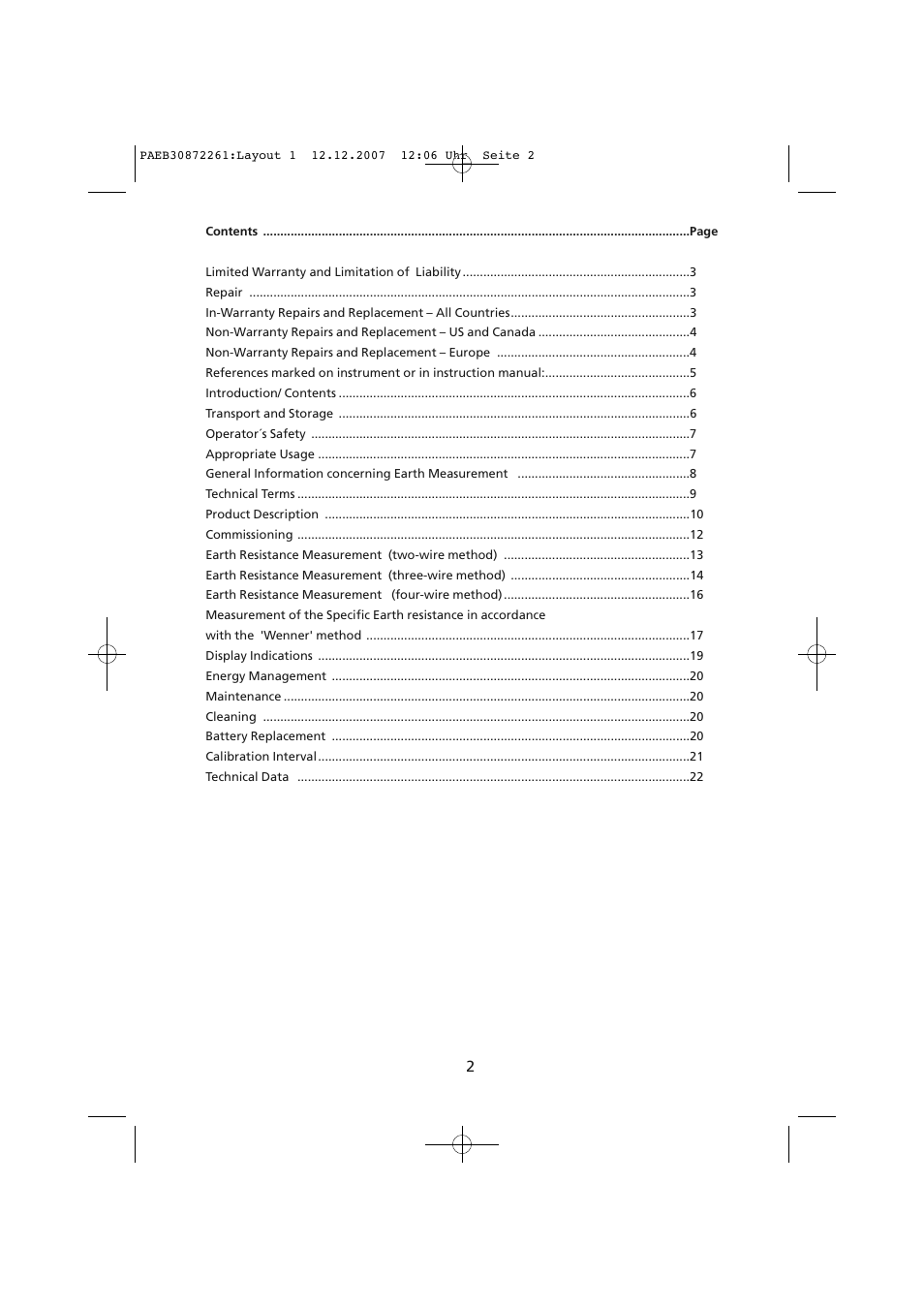 Amprobe Telaris-Earth-Test Earth-Resistance-Tester User Manual | Page 4 / 124