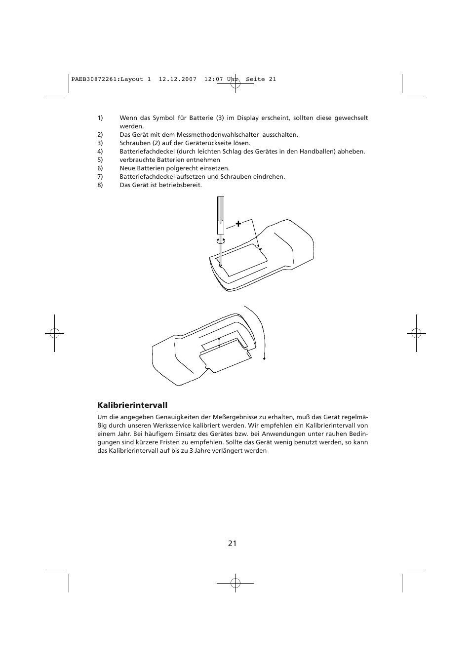 Kalibrierintervall | Amprobe Telaris-Earth-Test Earth-Resistance-Tester User Manual | Page 47 / 124