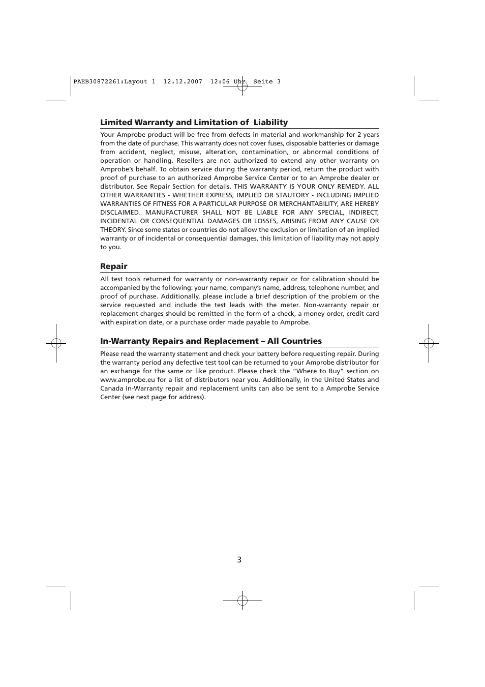 Amprobe Telaris-Earth-Test Earth-Resistance-Tester User Manual | Page 5 / 124