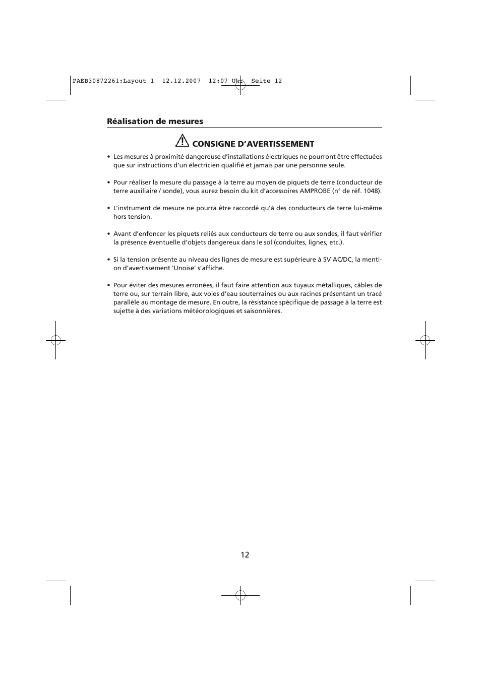 Amprobe Telaris-Earth-Test Earth-Resistance-Tester User Manual | Page 62 / 124