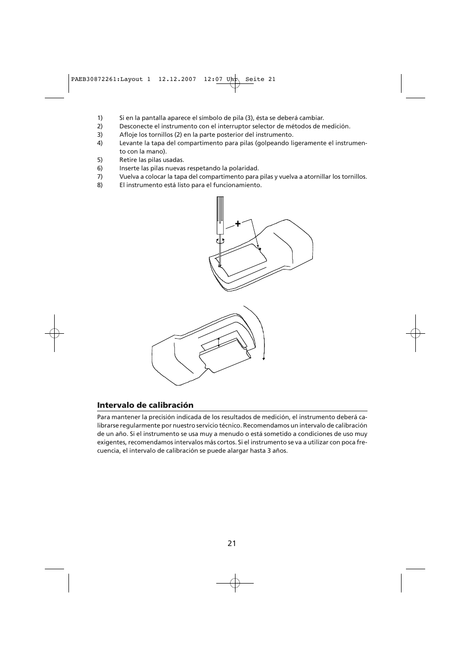 Intervalo de calibración | Amprobe Telaris-Earth-Test Earth-Resistance-Tester User Manual | Page 95 / 124