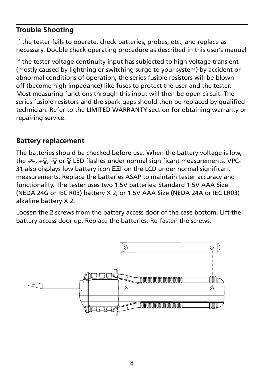 Amprobe VPC-30 VPC-31 Voltage-Continuity User Manual | Page 14 / 96
