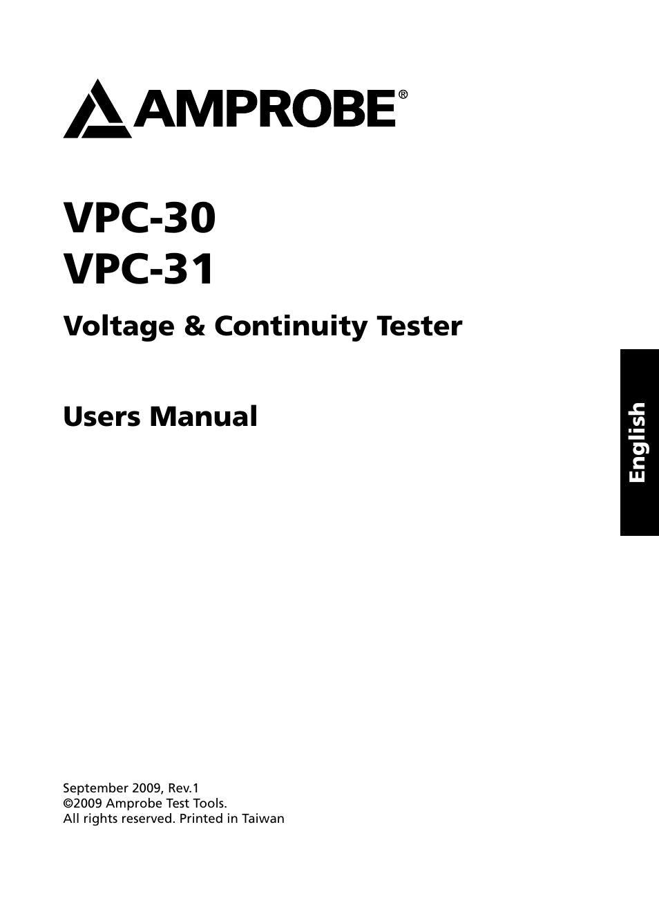 Vpc-30 vpc-31 | Amprobe VPC-30 VPC-31 Voltage-Continuity User Manual | Page 3 / 96