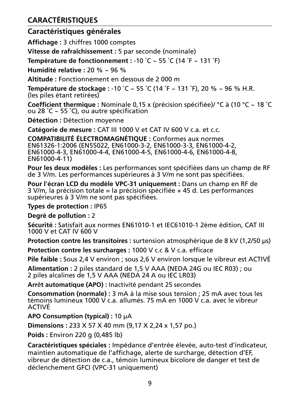 Amprobe VPC-30 VPC-31 Voltage-Continuity User Manual | Page 33 / 96