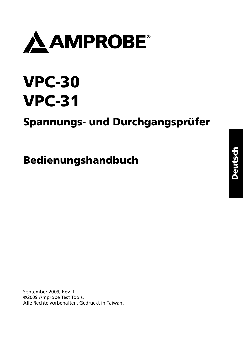 Vpc-30 vpc-31 | Amprobe VPC-30 VPC-31 Voltage-Continuity User Manual | Page 39 / 96