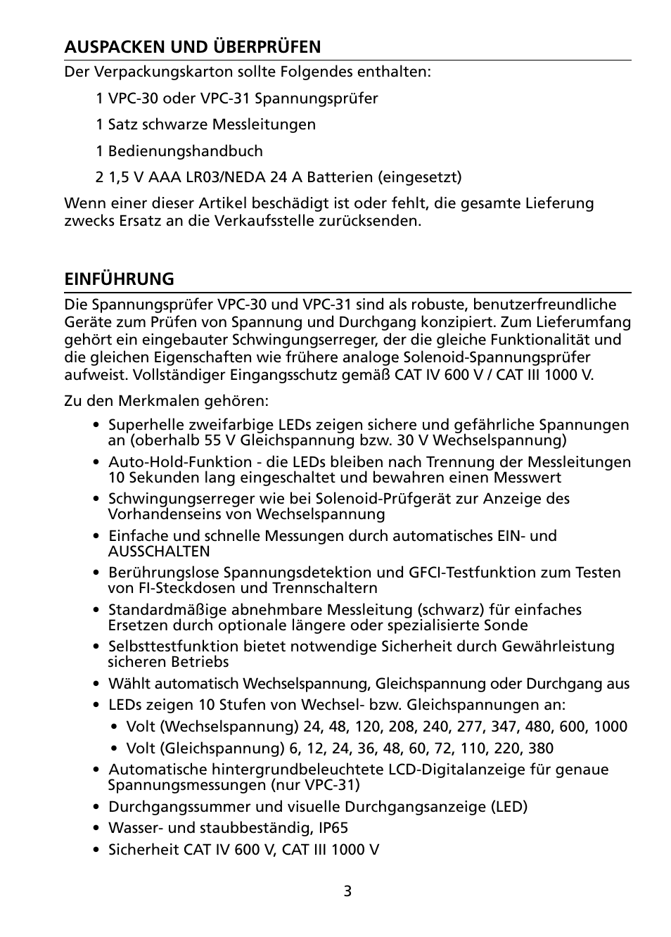 Amprobe VPC-30 VPC-31 Voltage-Continuity User Manual | Page 45 / 96